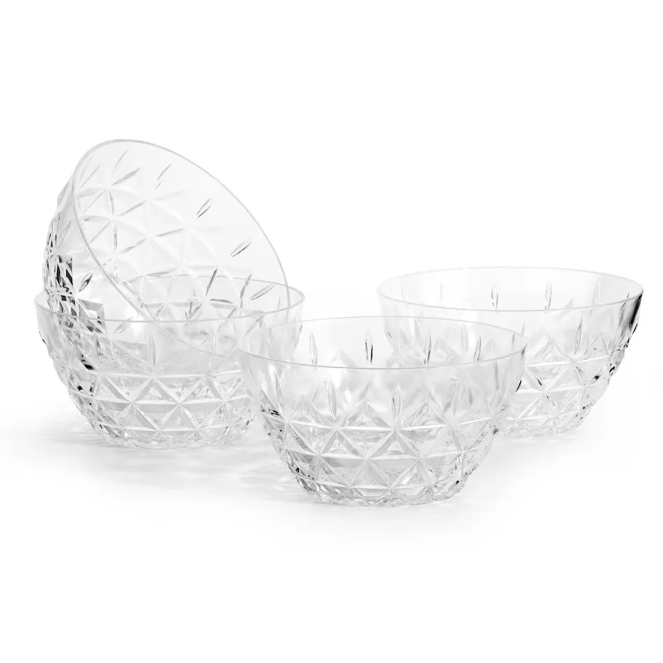 Sagaform Picknick Skål Akryl 4-pack - Serveringsskålar Akrylplast Klar