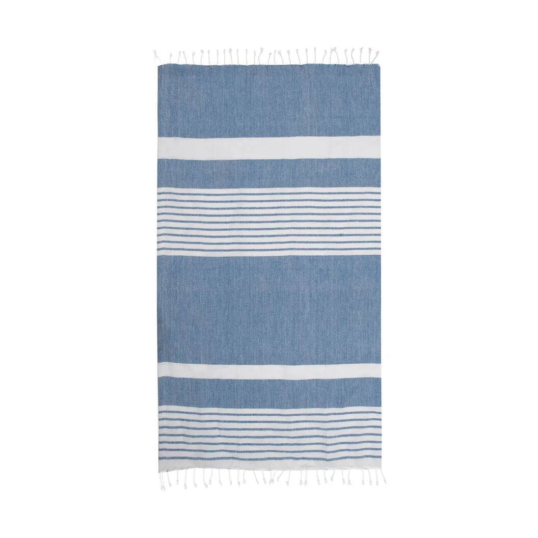 Sagaform Serviette de bain rayée Ella hamam cm Bleu