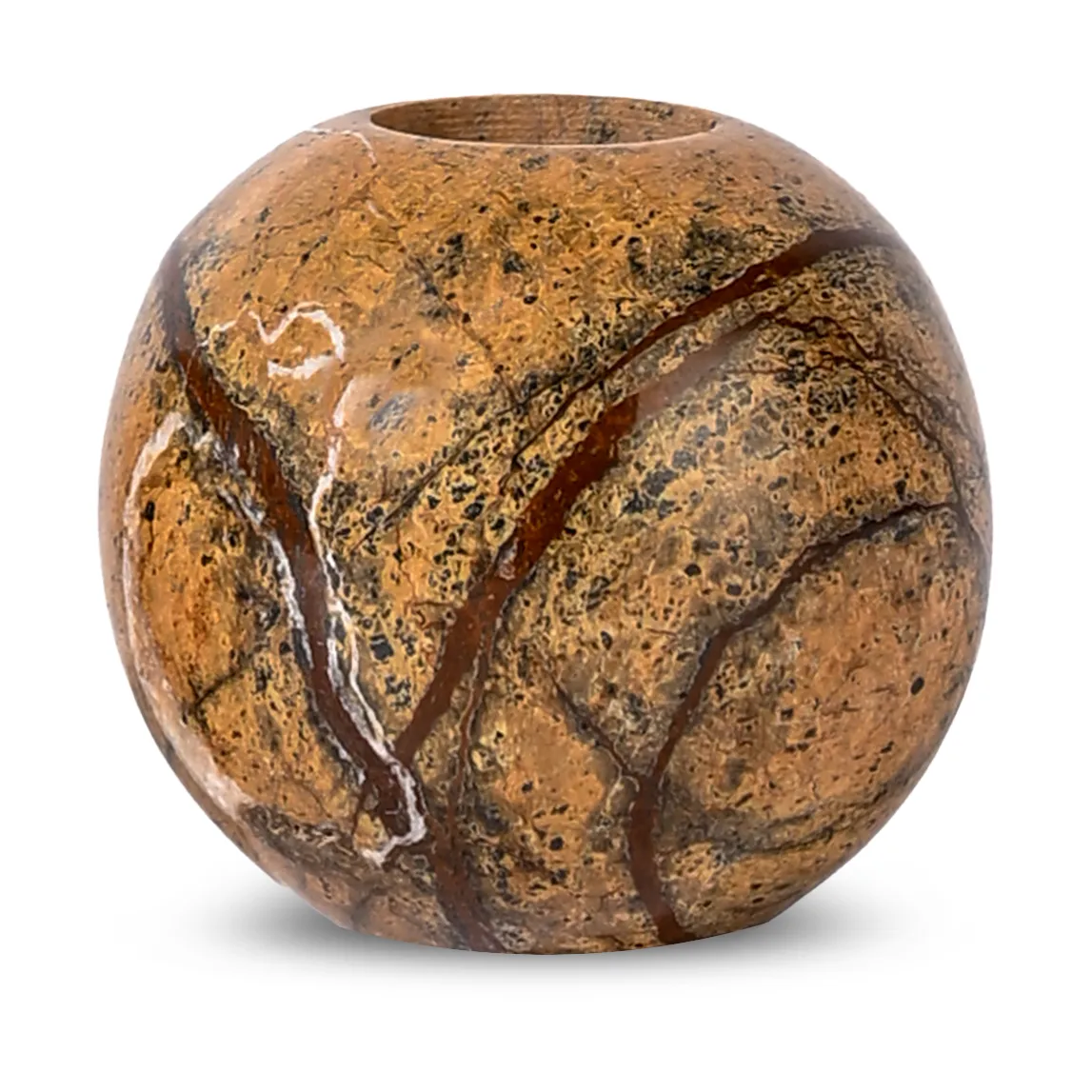 Sagaform Sten ljusstake &Oslash;6 cm Brun skogsmarmor