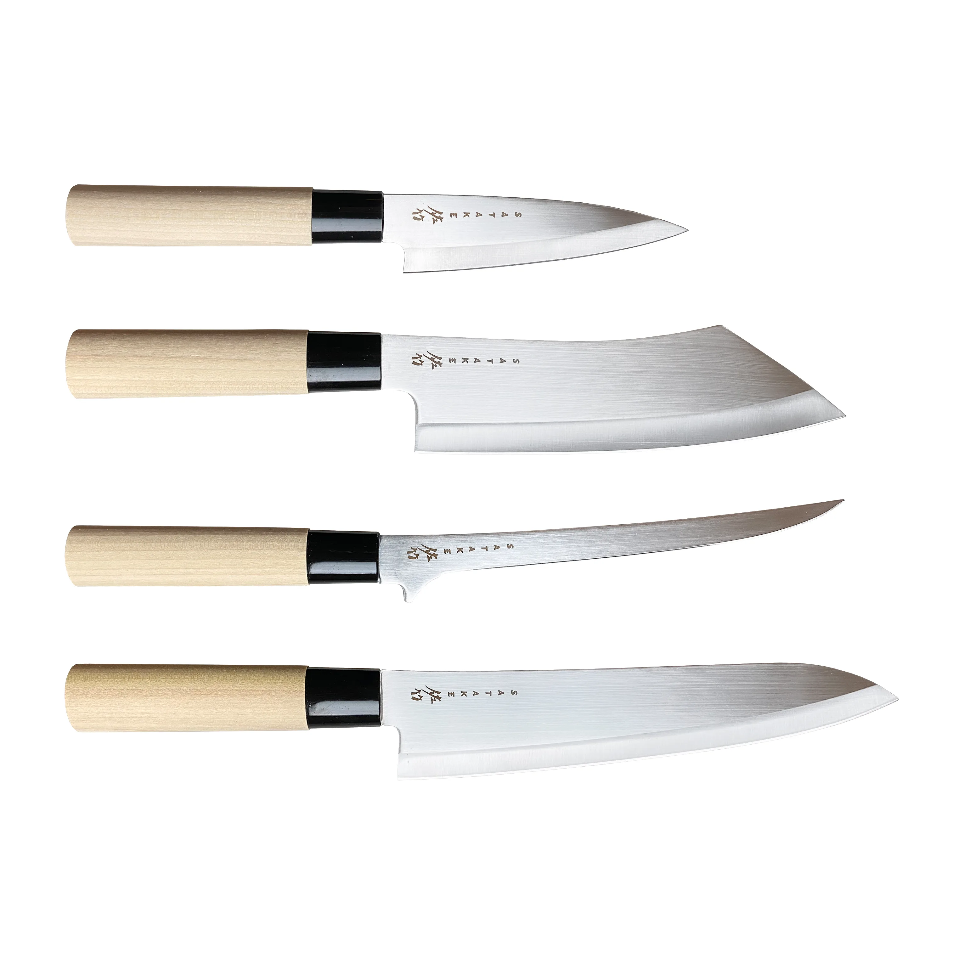 Knife set in balsa box 22x38 cm from Satake - NordicNest.com