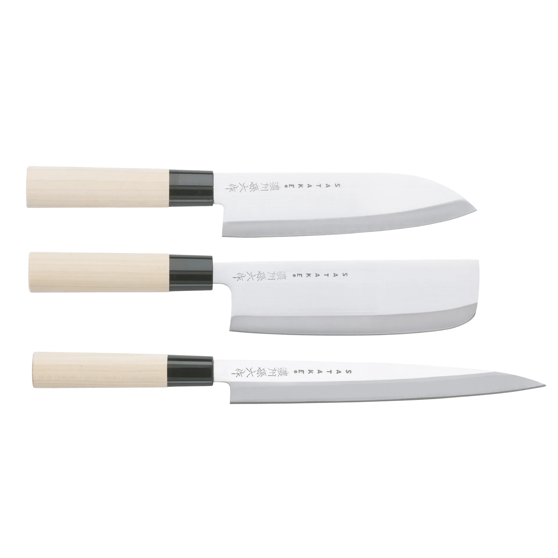Satake Satake Houcho knivset nakiri, sashimi & santoku 3 delar