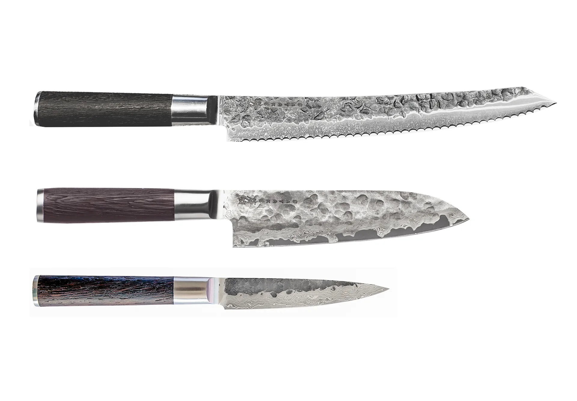 Satake knivset 3 delar (brödsåg, petty, santoku)