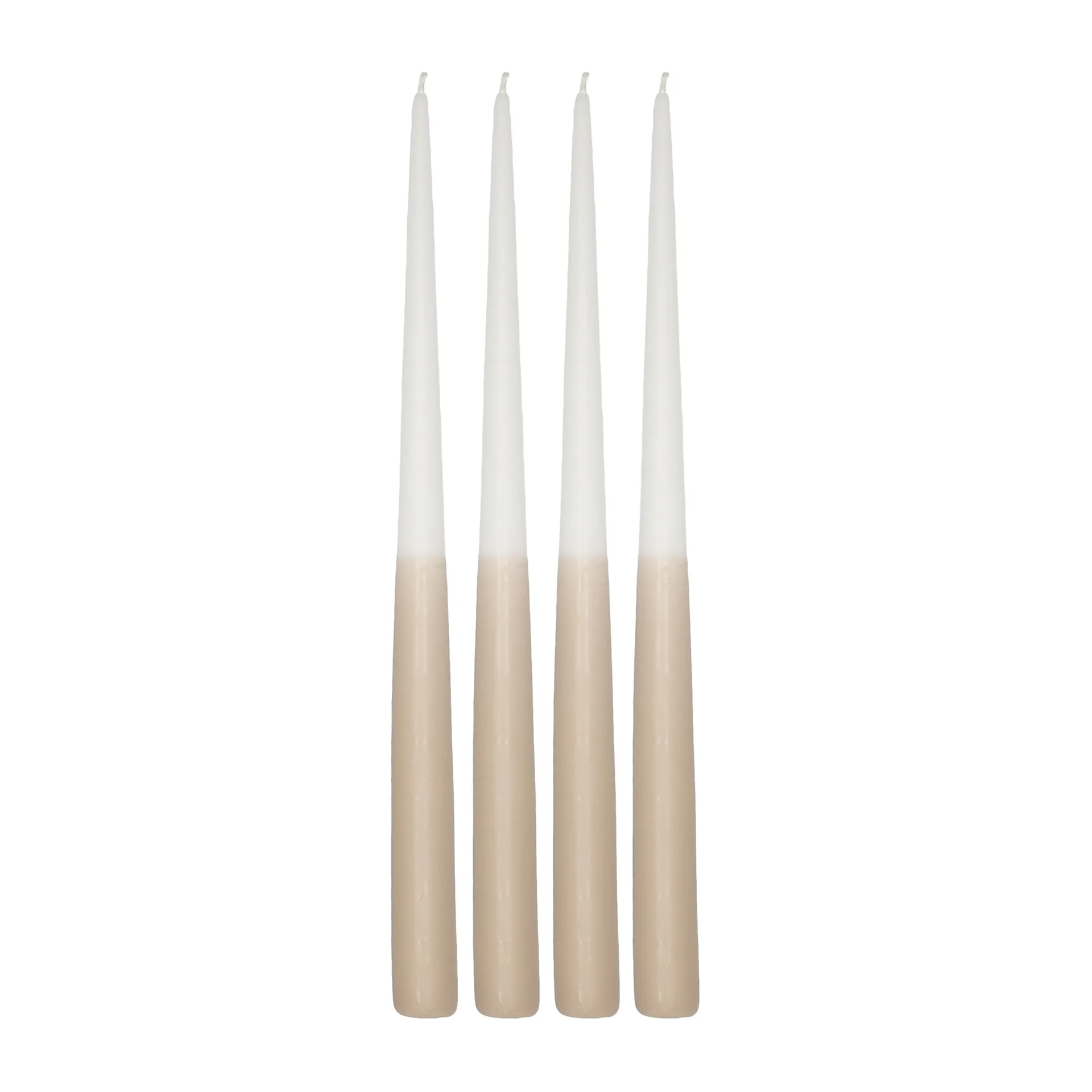 Scandi Essentials Affinity antiklys tofarvet 4-pak 32 cm White/Sand
