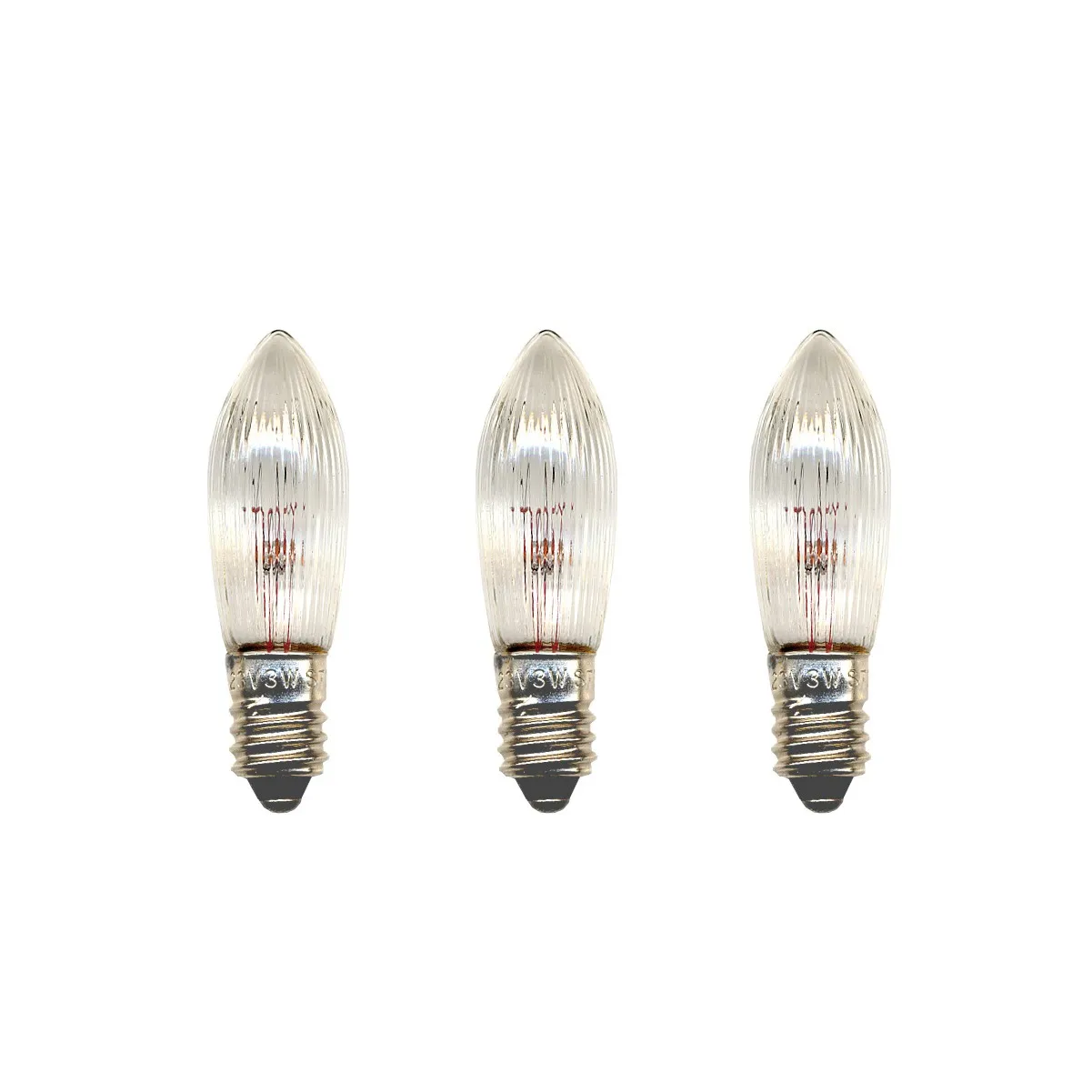 Scandi Essentials Ampoule Lit E10 lampe de réserve 55V Lot de 3 Clair, 3W