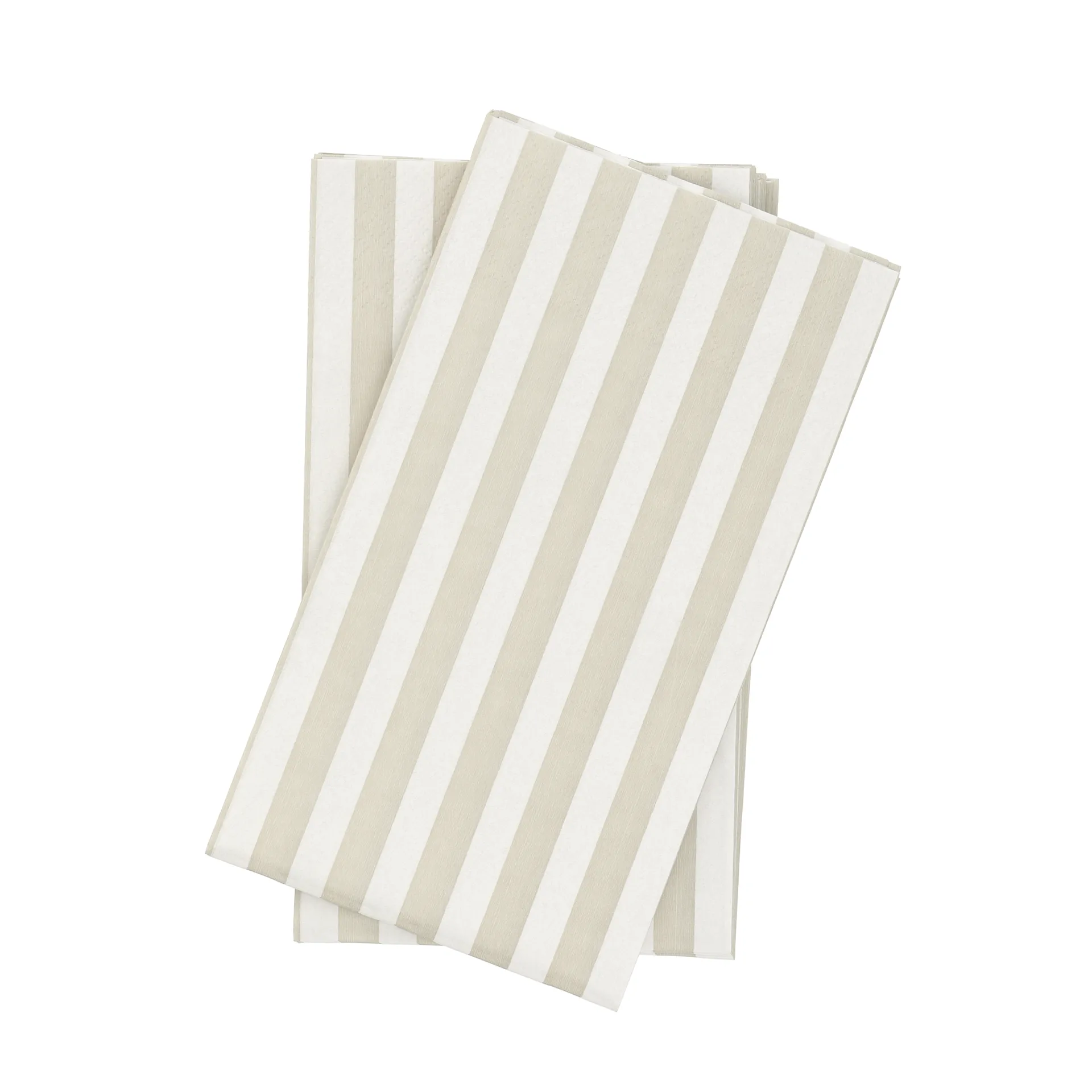Scandi Essentials Bold Stripe serviette en papier Blanc-beige, lot de 15, cm