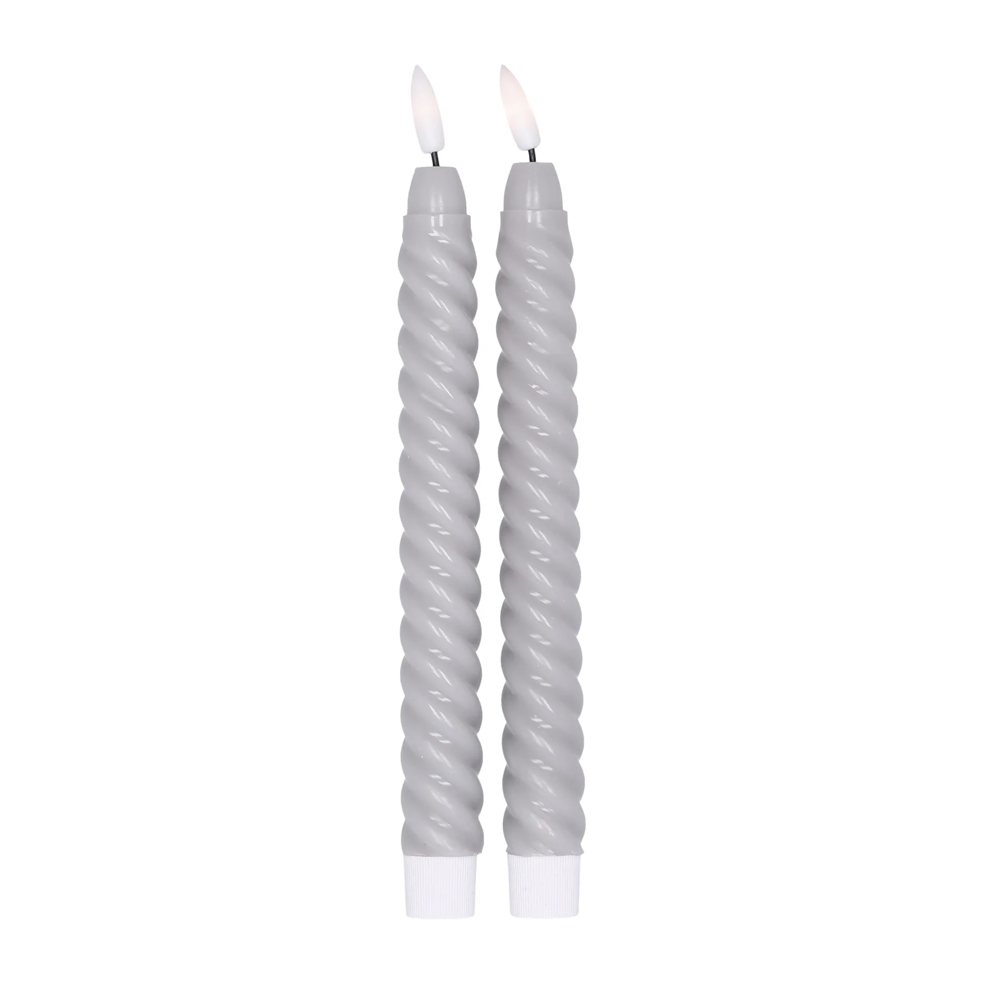 Scandi Essentials Bougie LED Twisted Lot de 2 Gris