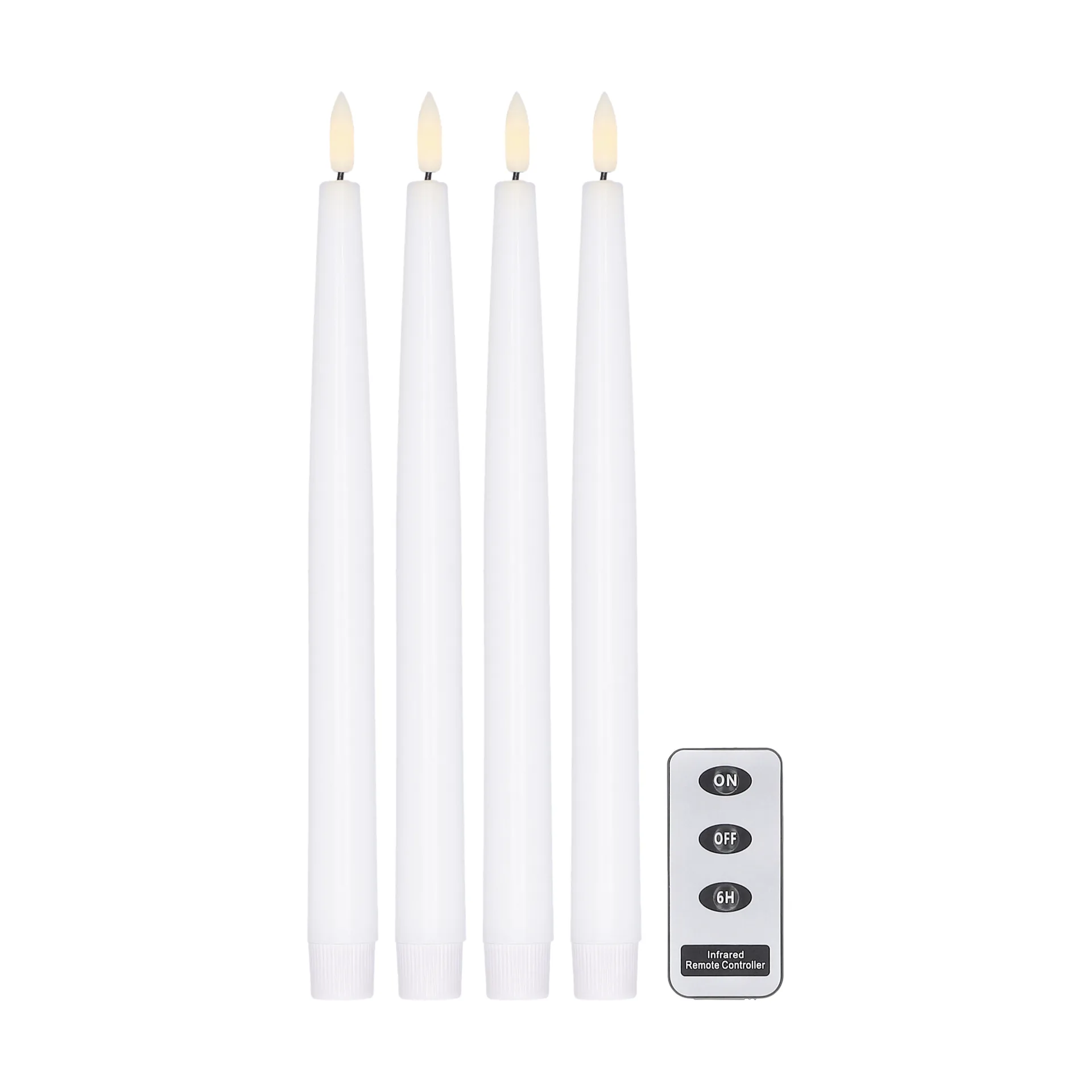 Scandi Essentials Bright LED-lys 28,5 cm 4-pak med fjernbetjening Hvid
