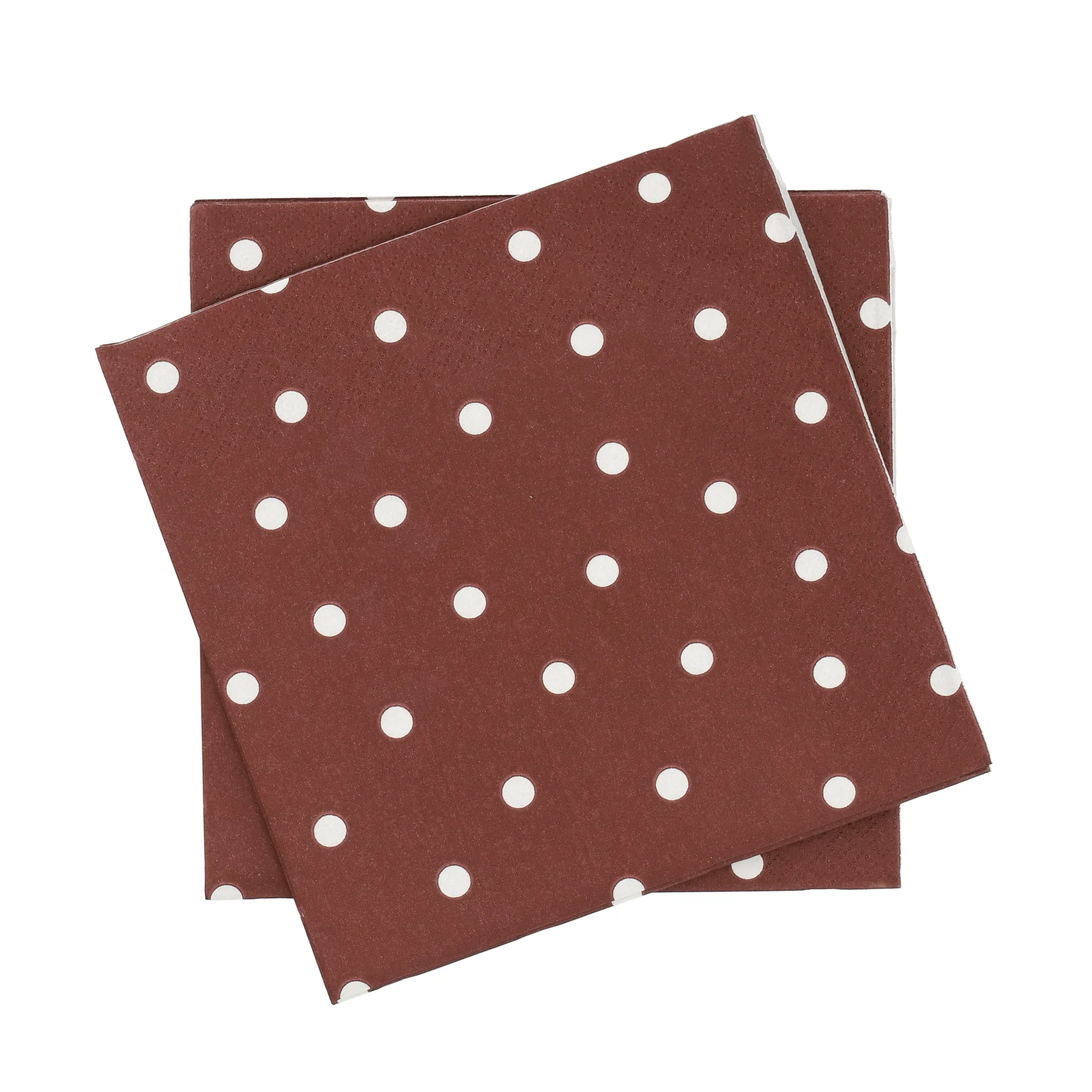 Scandi Essentials Fine dots serviette en papier rouge vin-blanc, lot de 20, cm
