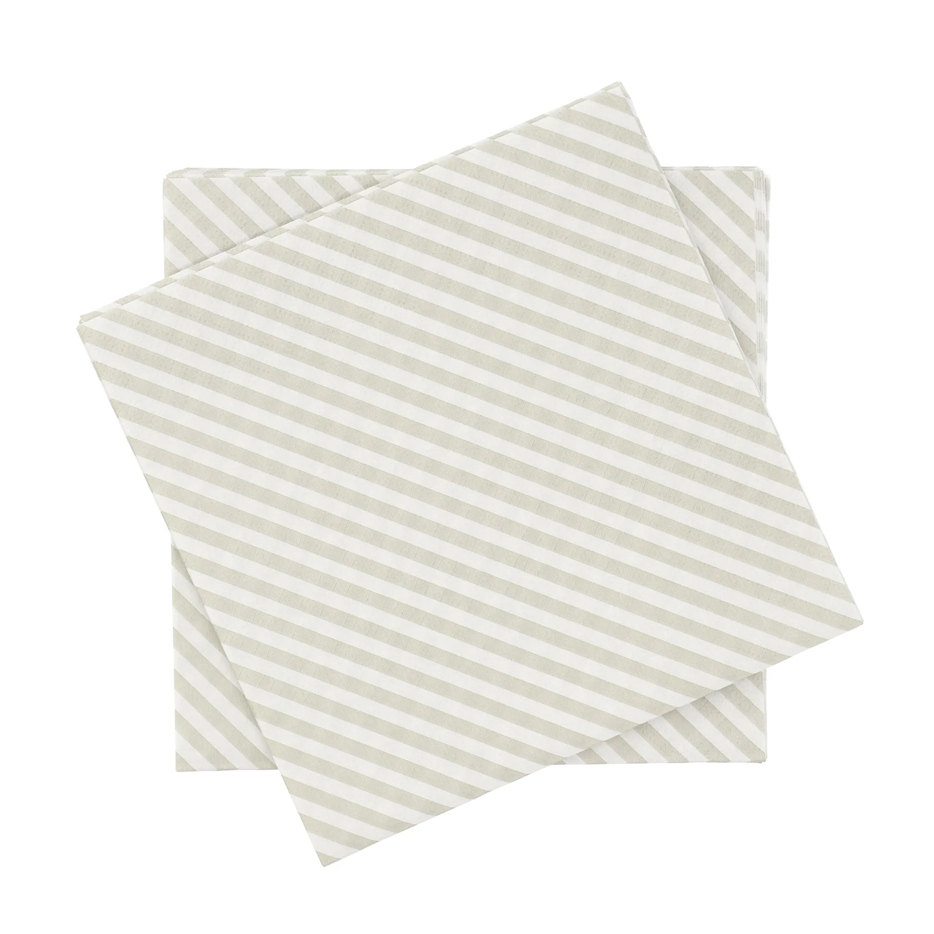 Scandi Essentials Fine stripe papirserviet Hvid-beige, 20-pak, 33x33 cm