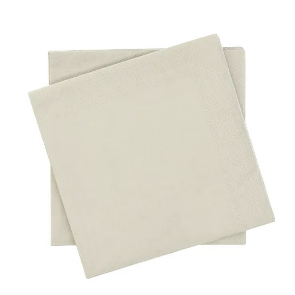 Plain pappersservett, Beige, 20‑pack, 40×40 cm
