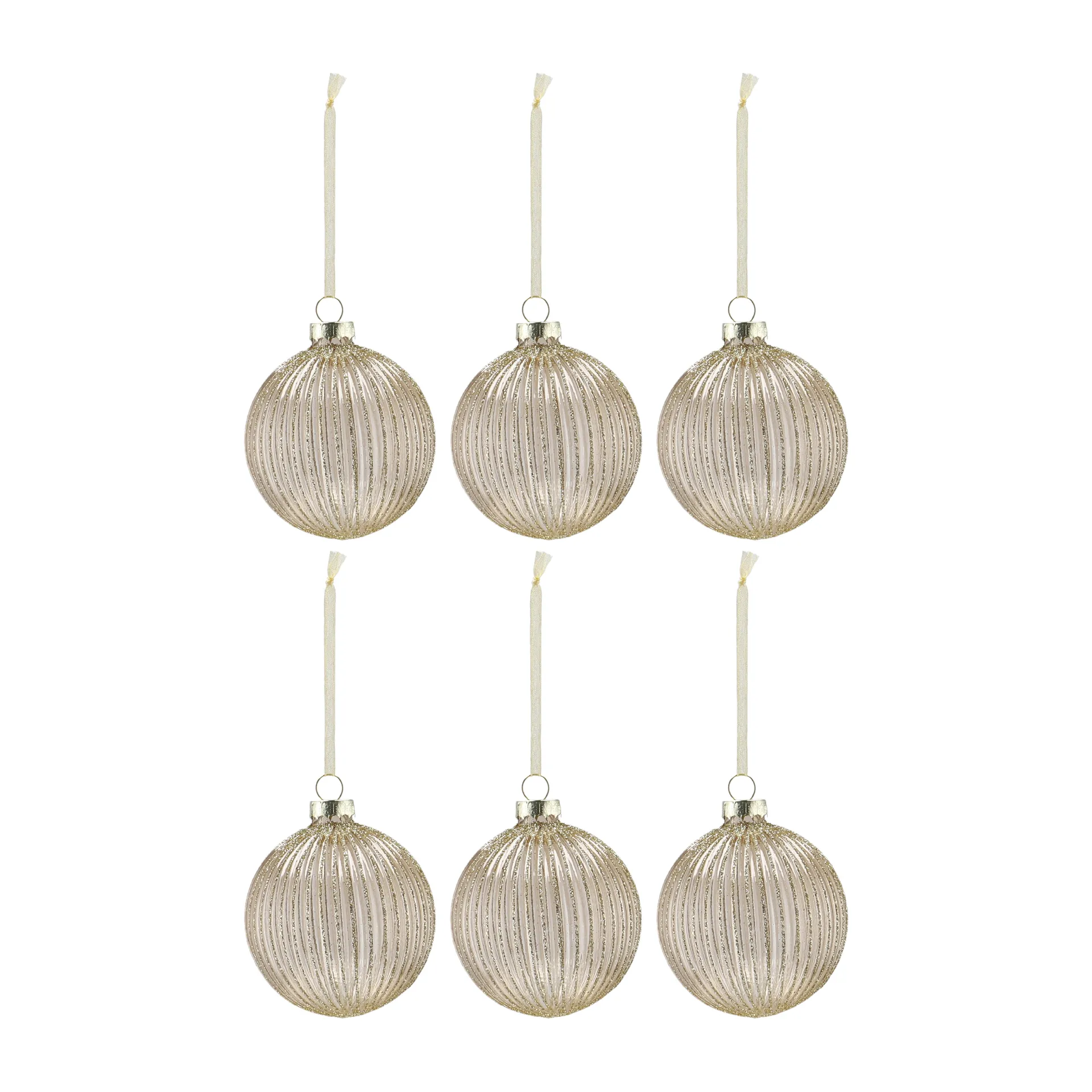 Scandi Living Boule de Noël Holiday lot de 6 Doré