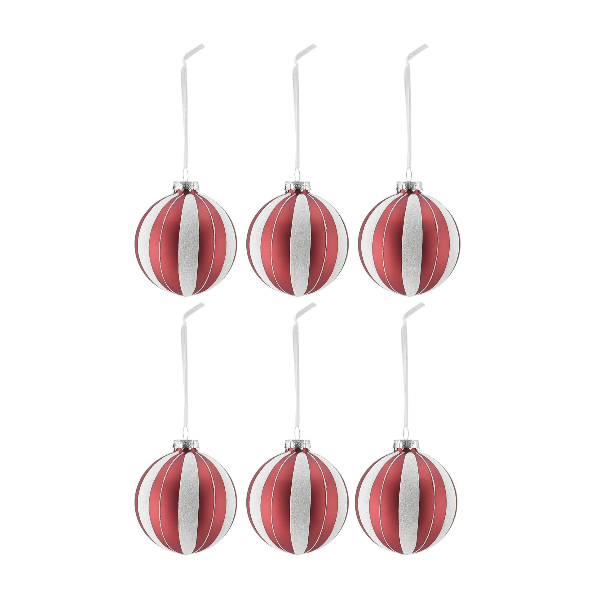 Scandi Living Boule de Noël Tradition lot de 6 Rouge/blanc