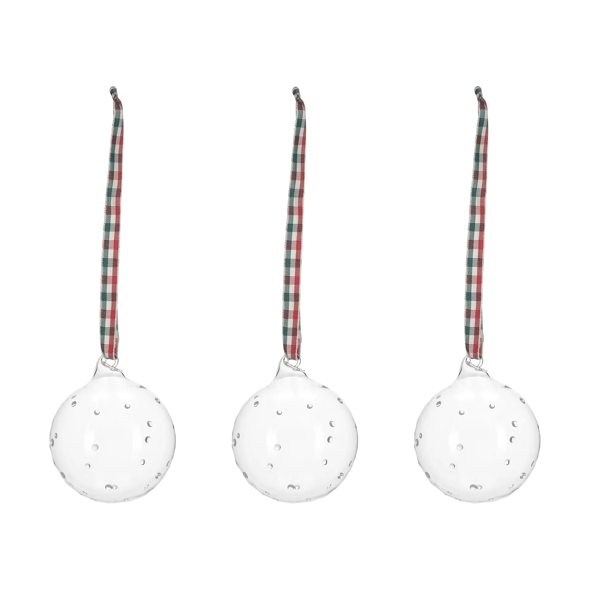 Scandi Living Boule de sapin avec nœud Grace Lot de 3 Blanc