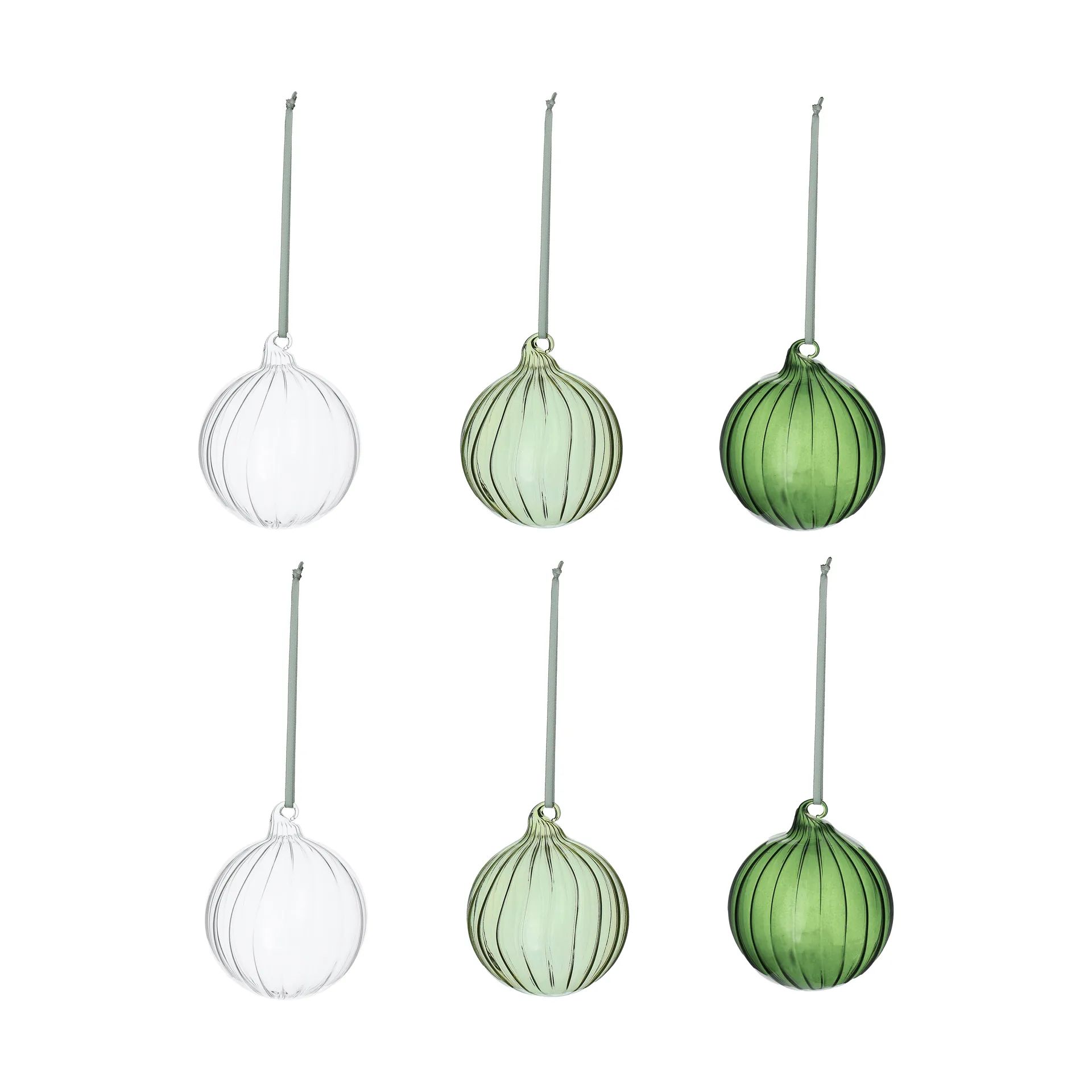 Scandi Living Boule de sapin Clarity 6 pièces Vert