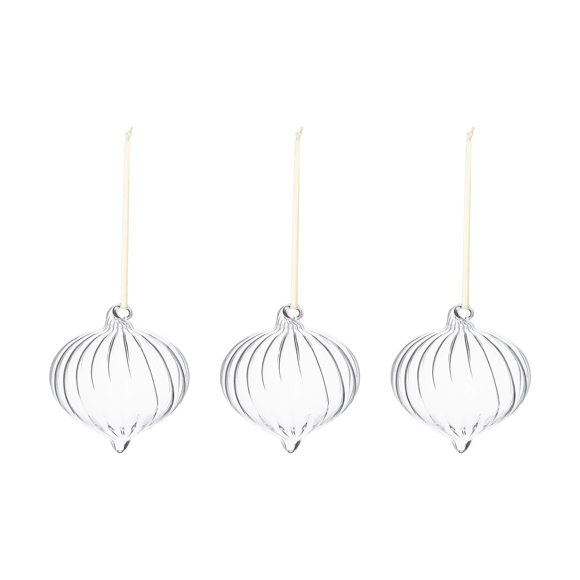 Scandi Living Boule de sapin Whisper Lot de 3 Nature
