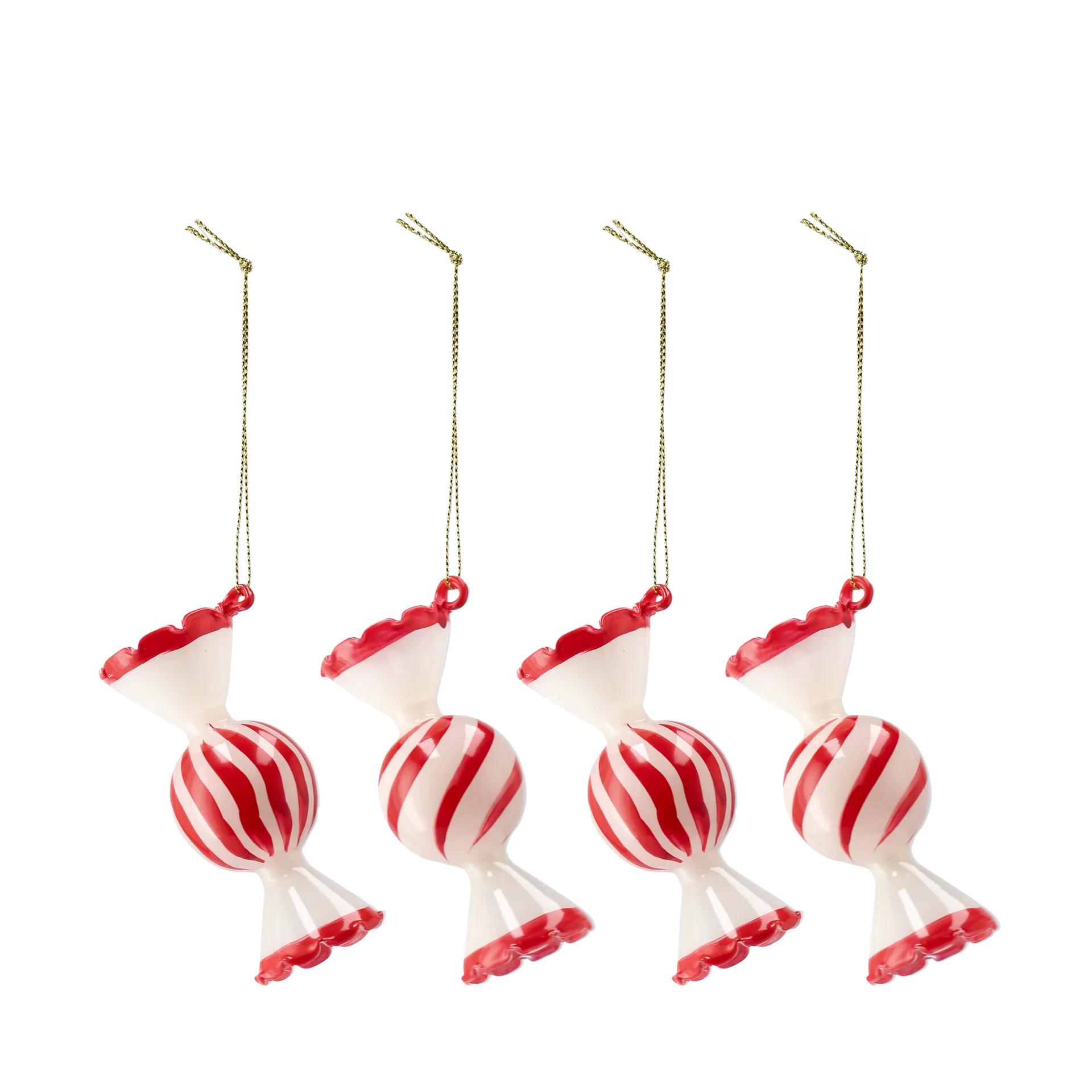 Scandi Living Boules de Noël Jolly, lot de 4 Rouge