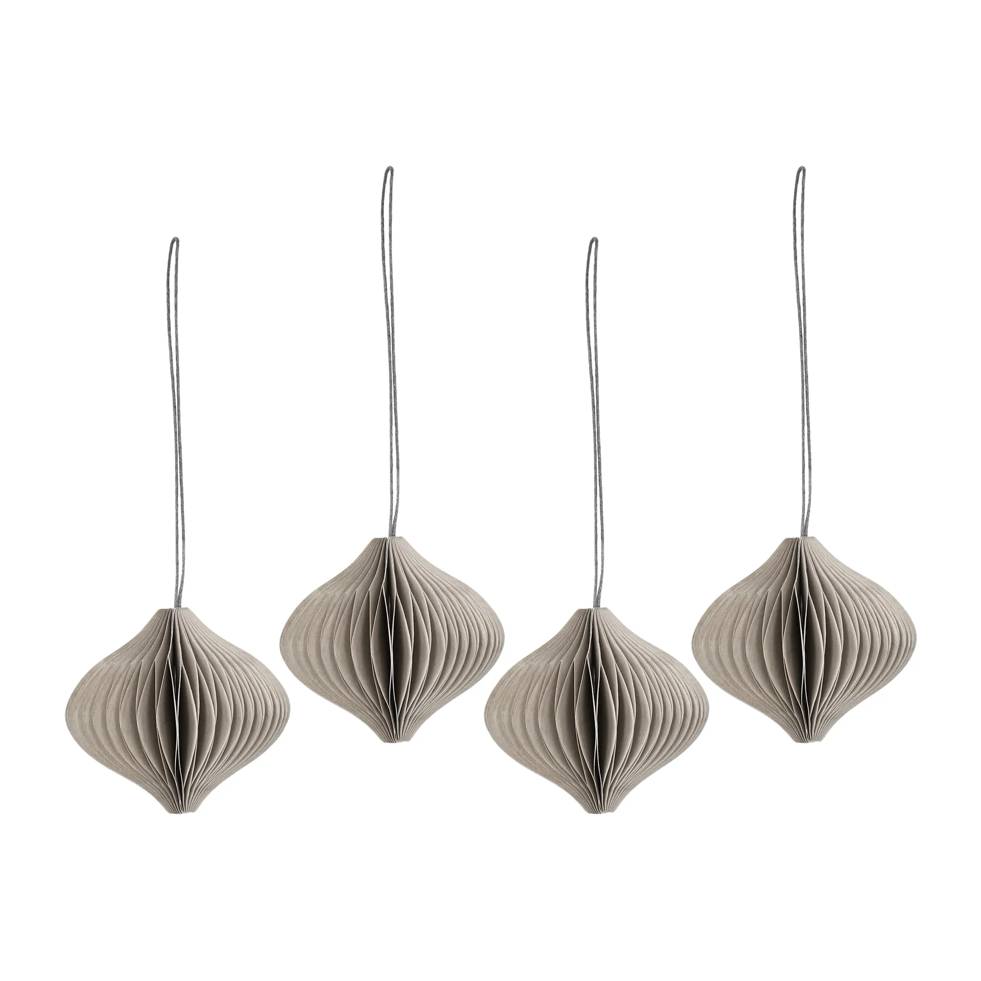 Scandi Living Boules de Noël Onion lot de 4 Beige