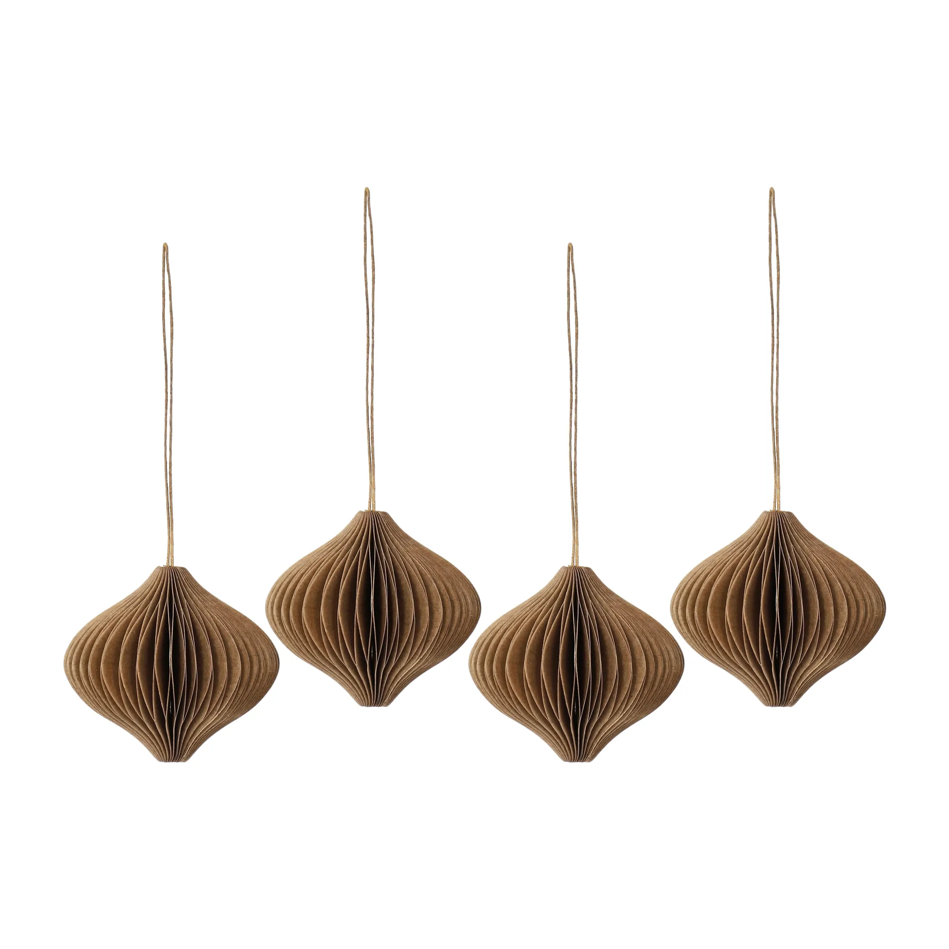 Scandi Living Boules de Noël Onion lot de 4 Naturel