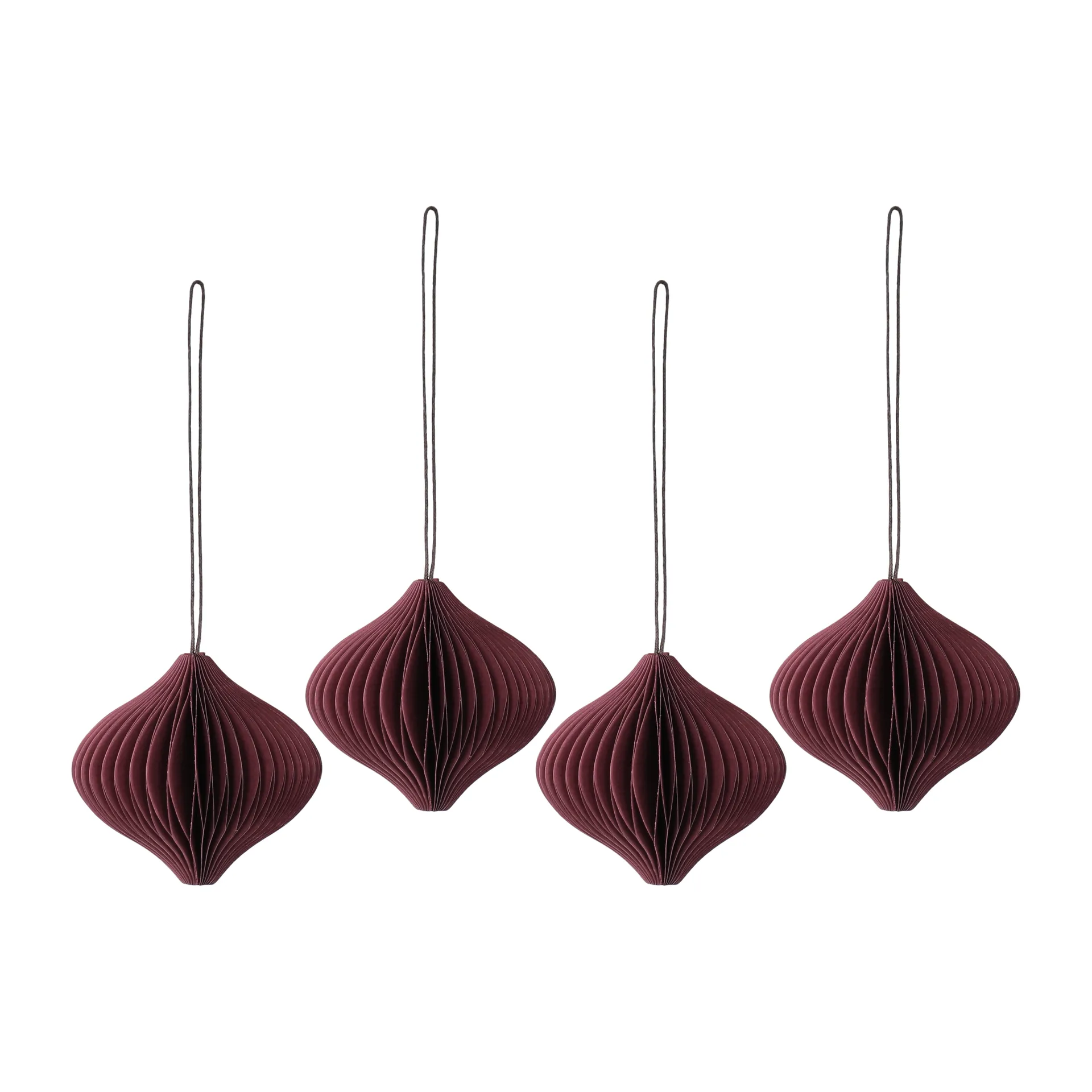 Scandi Living Boules de Noël Onion lot de 4 Rouge