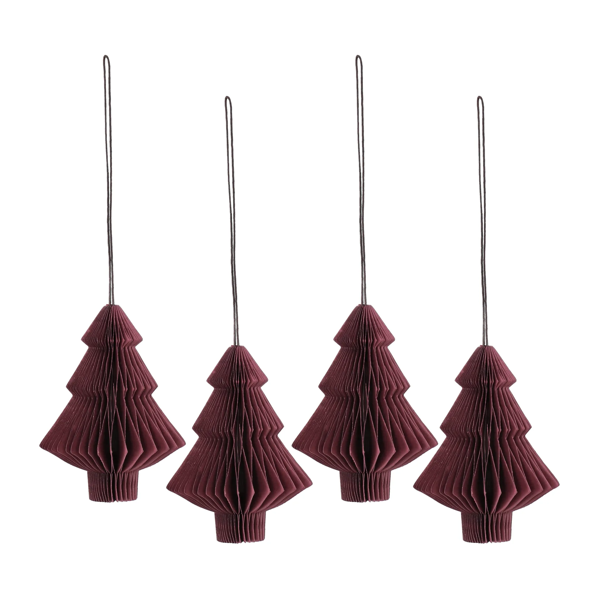 Scandi Living Boules de Noël Tree lot de 4 Rouge