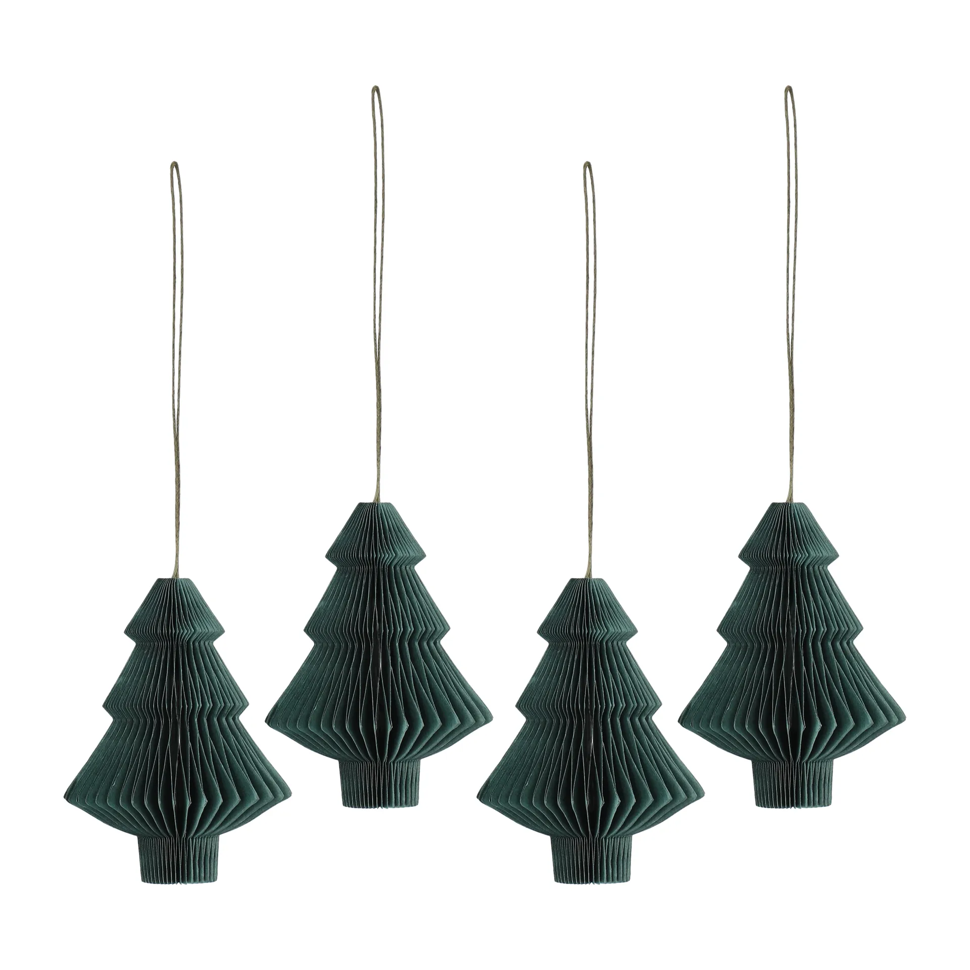 Scandi Living Boules de Noël Tree lot de 4 Vert forêt