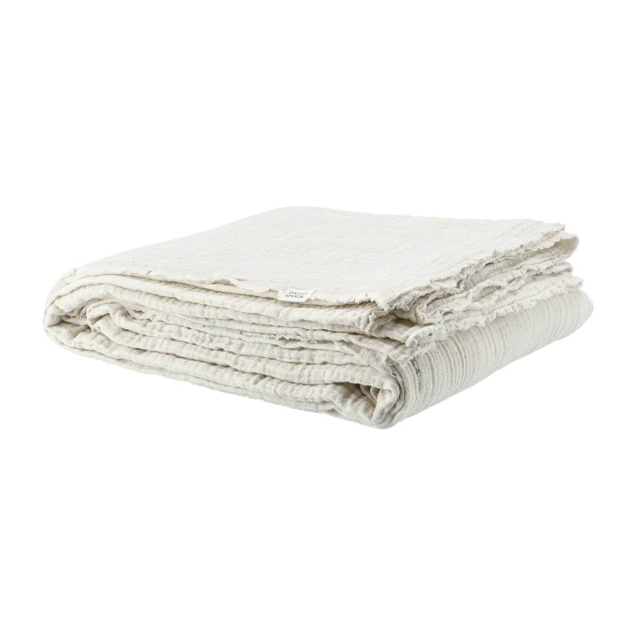 Scandi Living Couvre-lit Breeze cm Blanc cassé