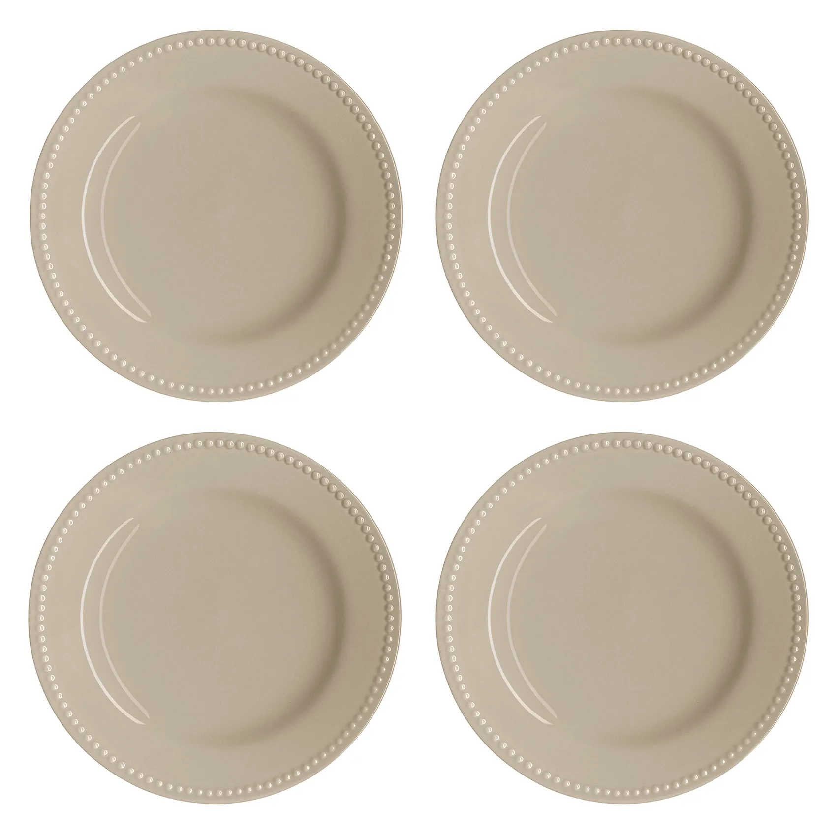 Scandi Living Dots assiett 22 cm 4-pack Beige