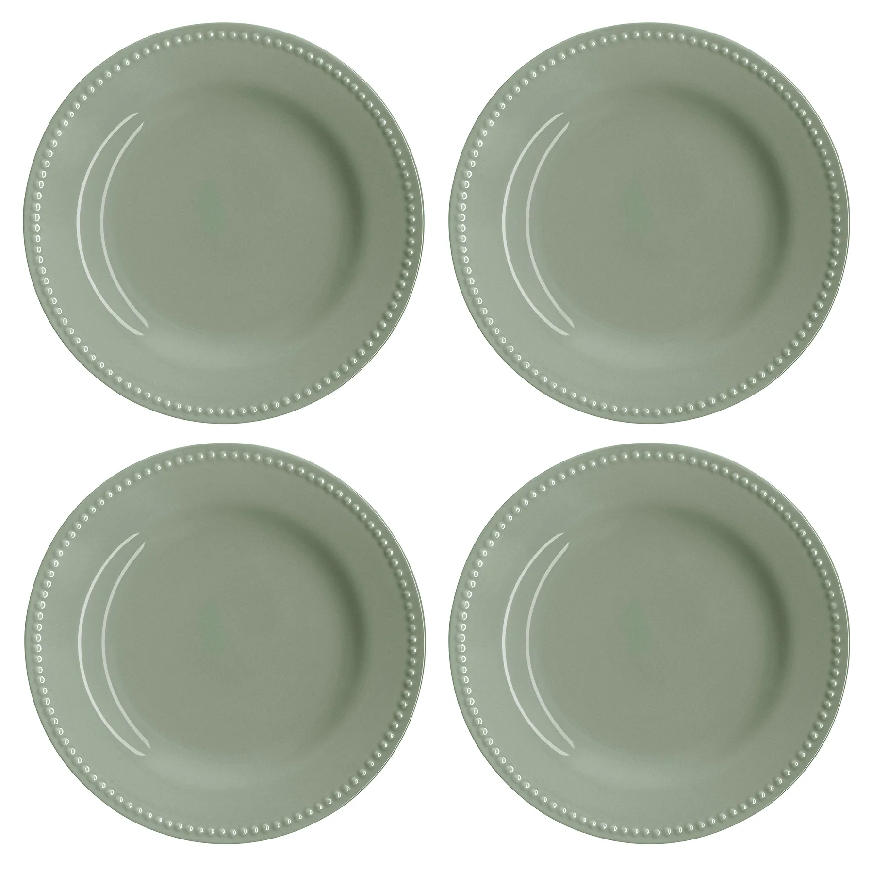 Scandi Living Dots assiett 22 cm 4-pack Gr&ouml;n