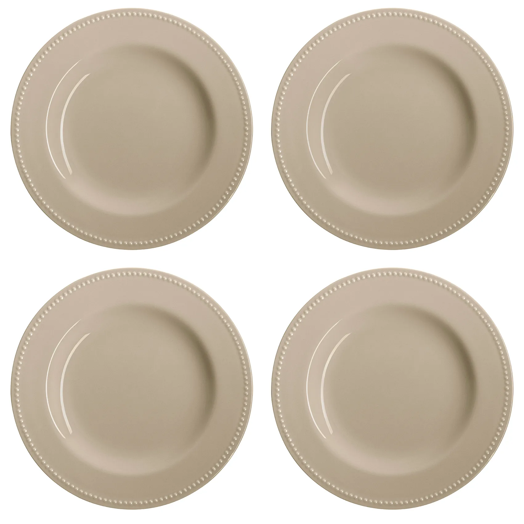 Scandi Living Dots tallrik 28 cm 4-pack Beige