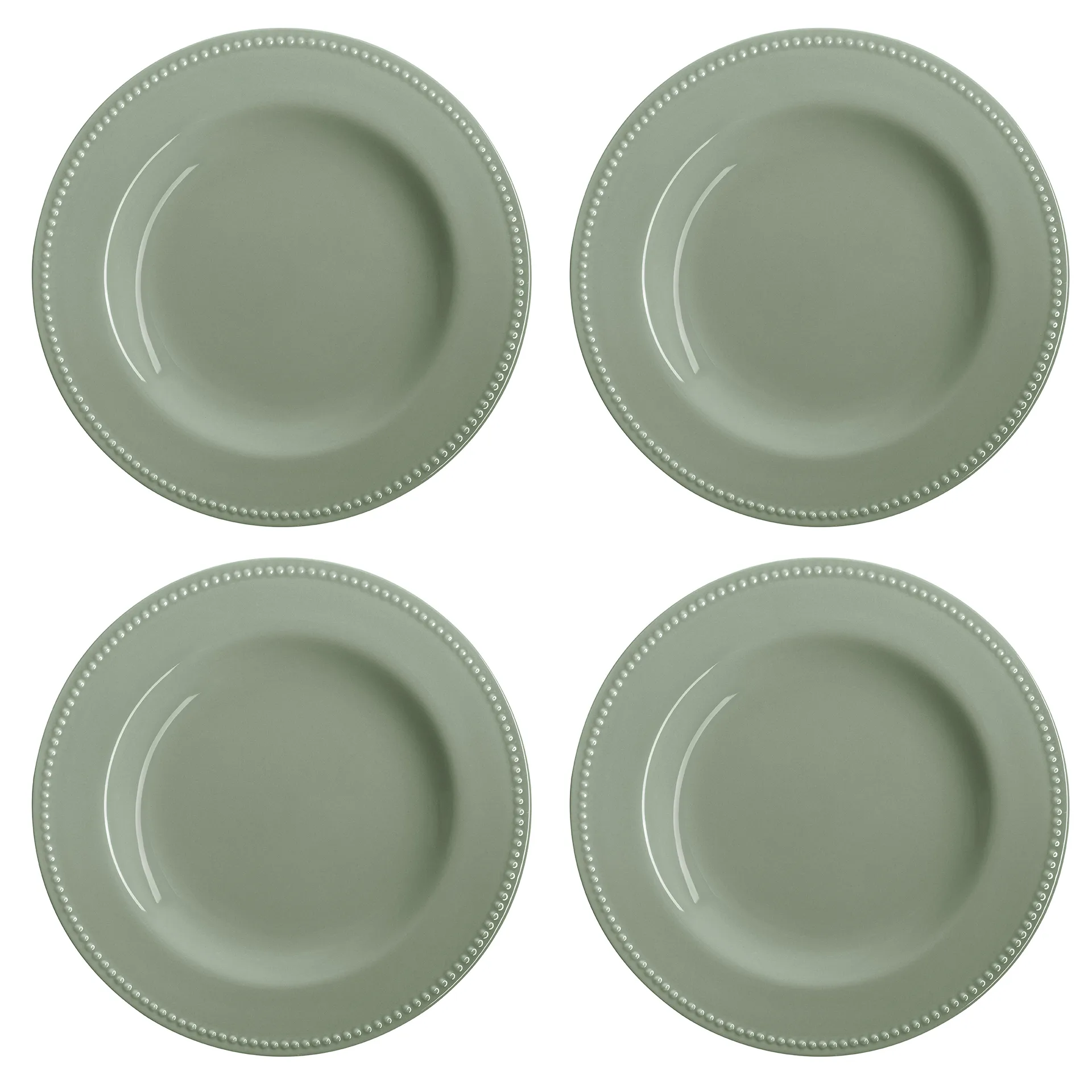 Scandi Living Dots tallrik 28 cm 4-pack Gr&ouml;n