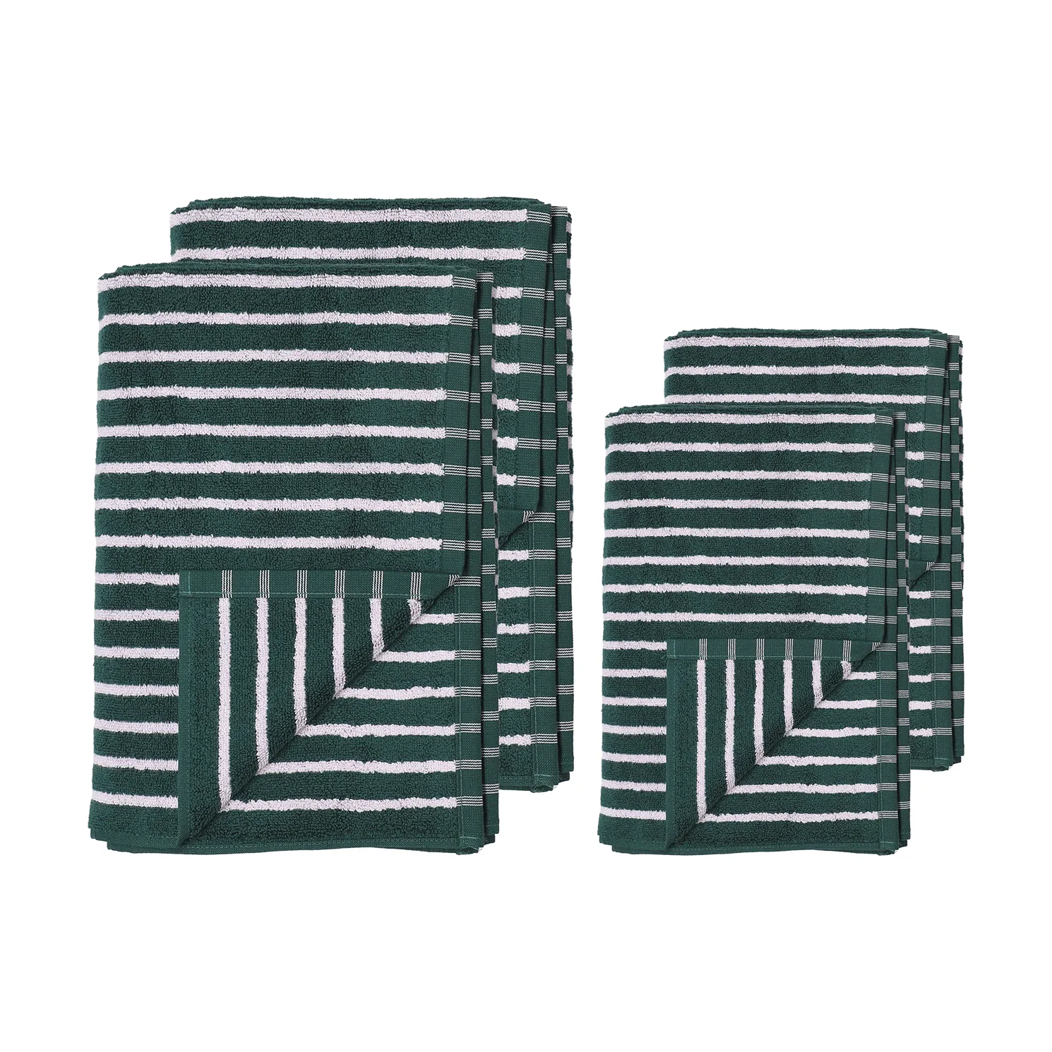 Scandi Living Ensemble de serviettes Drift 4 pièces - Vert-violet