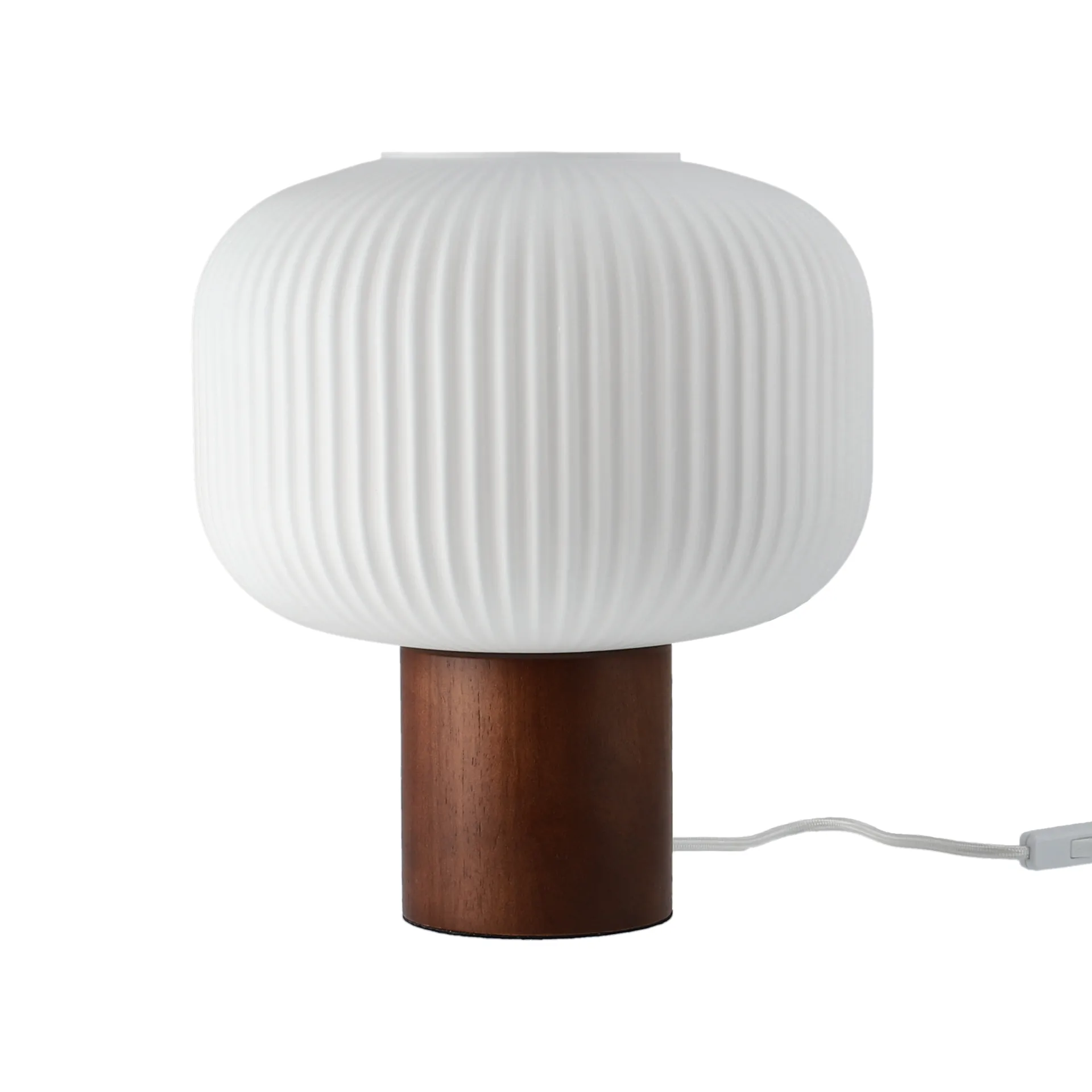 Scandi Living Fair bordlampe 34,5 cm Frostet glas/Mørkbejdset ask