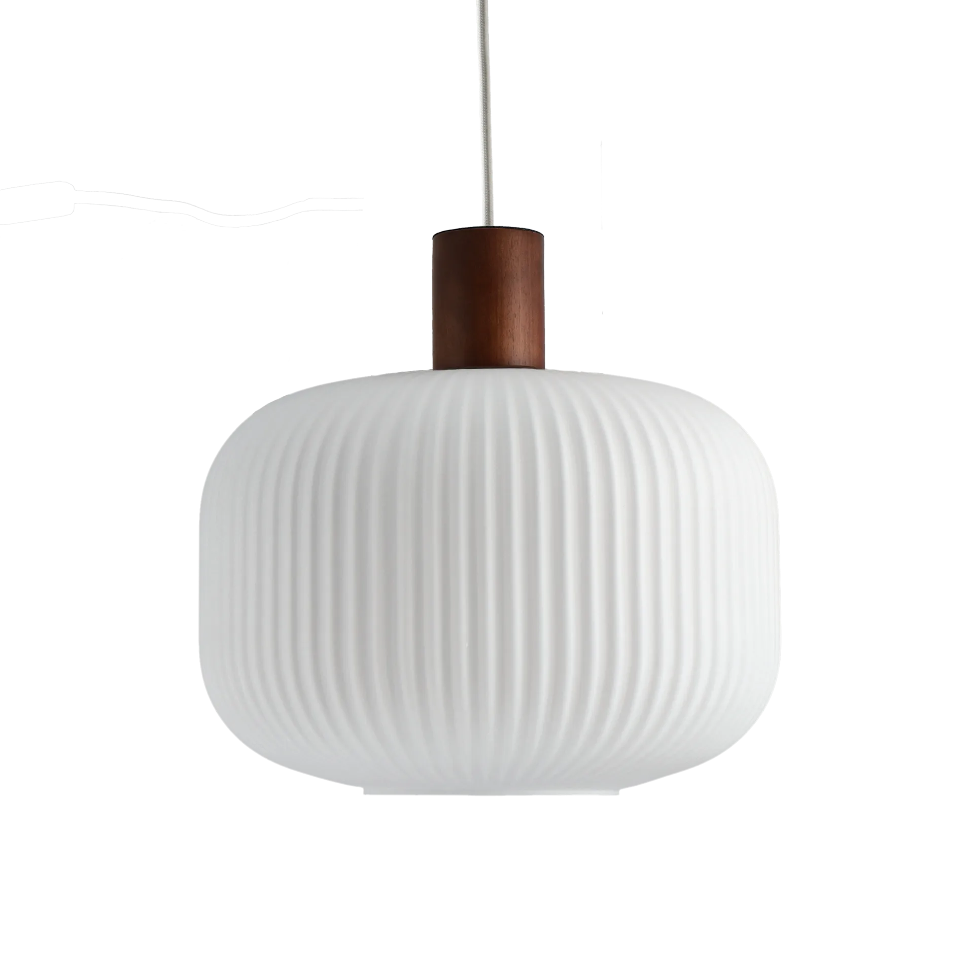 Scandi Living Fair loftslampe Ø30 cm Frostet glas/Mørkbejdset ask