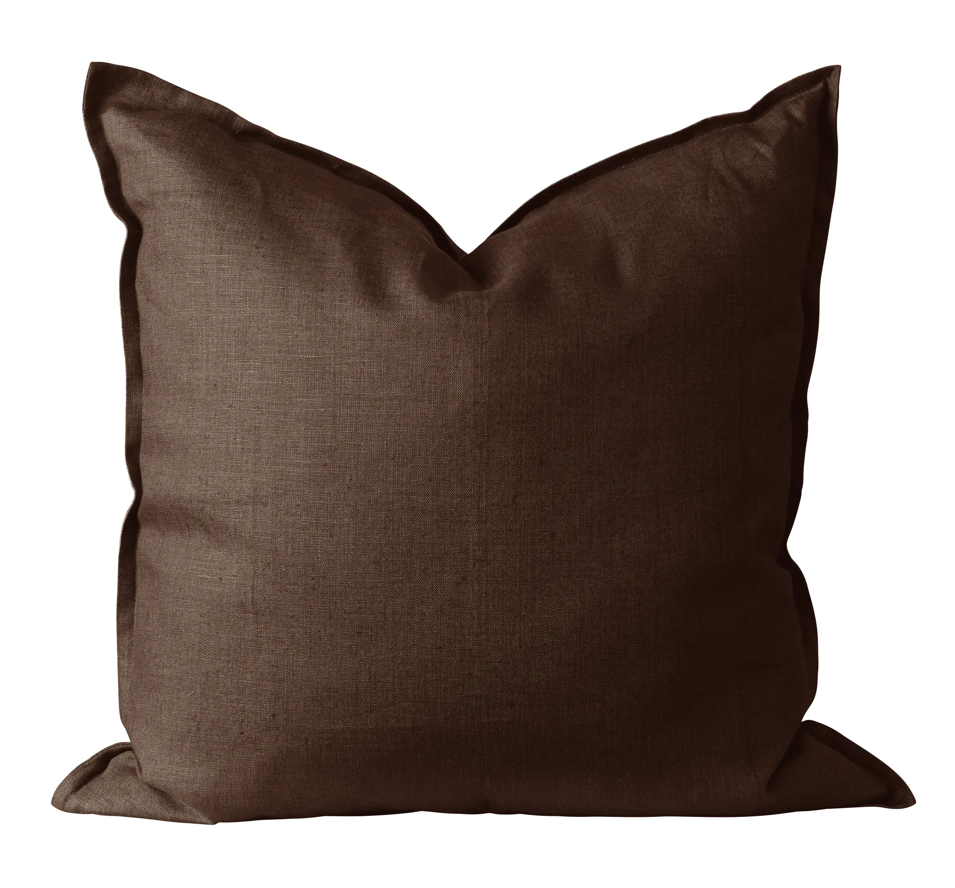 Scandi Living Housse de coussin en lin Calm cm Chocolate Brown
