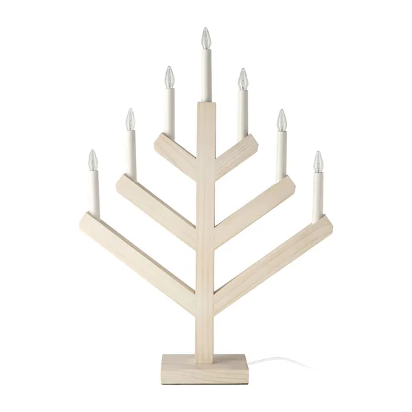 Pine adventsljusstake 62 cm, Vitlaserad