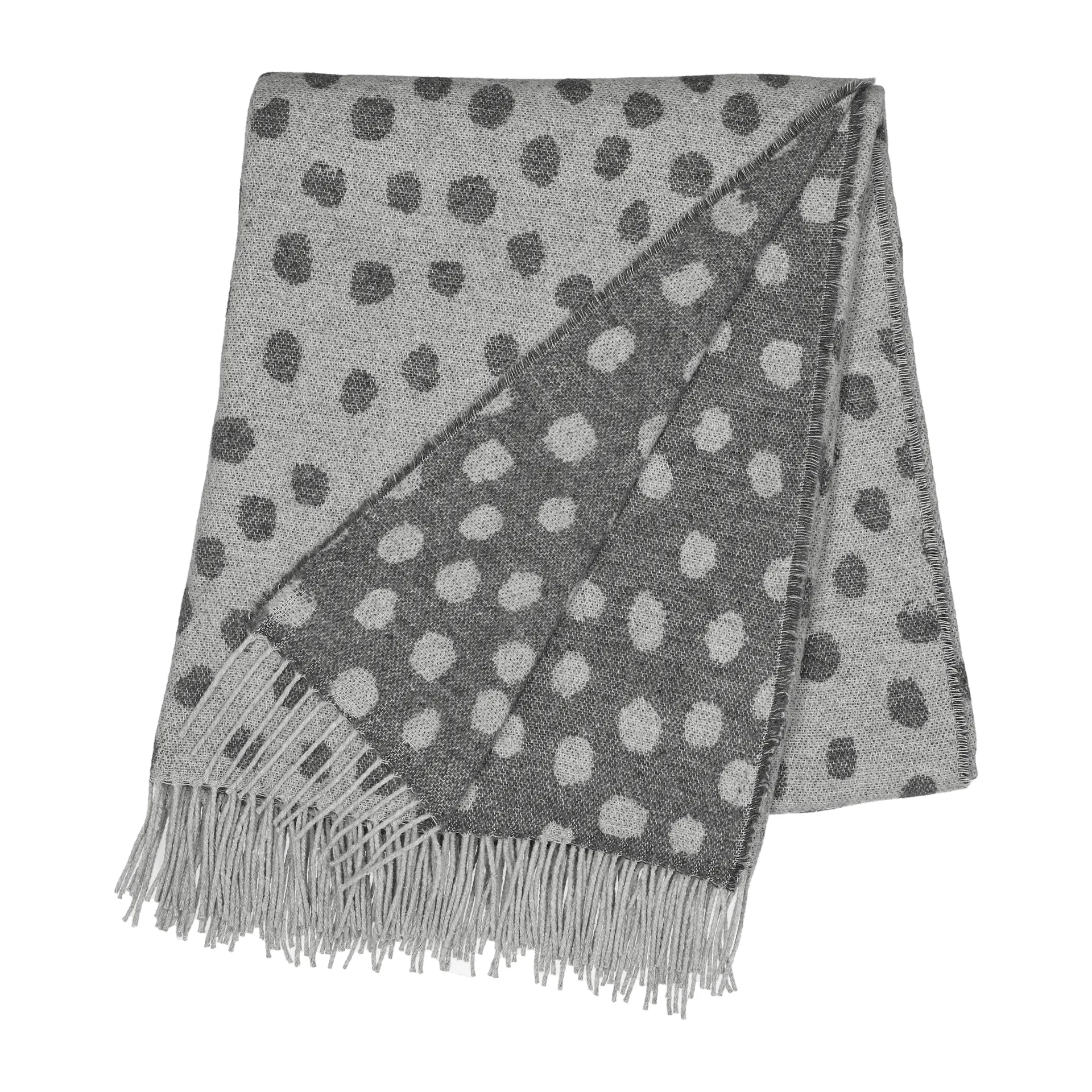 Scandi Living Plaid en laine Droplets cm Gris