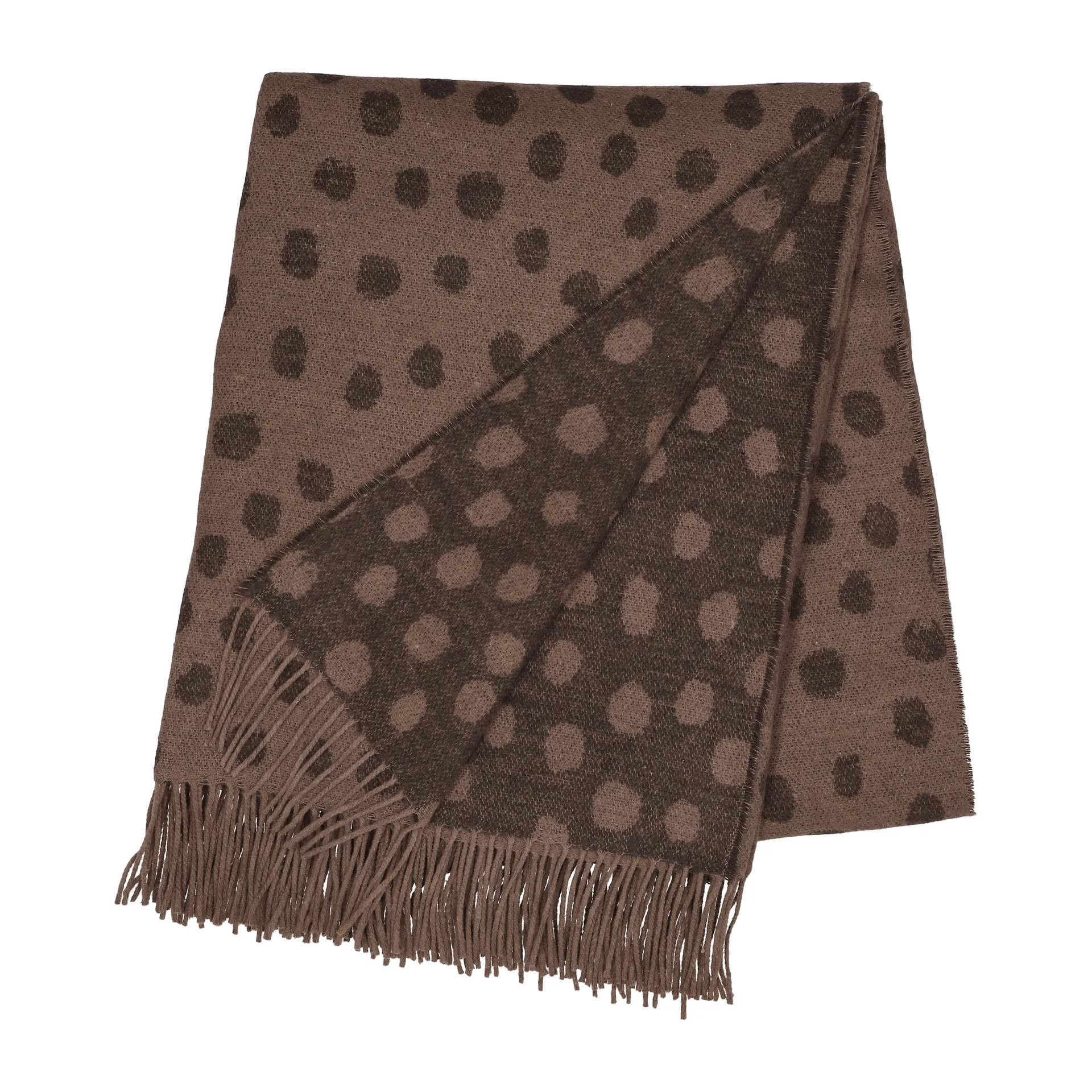 Scandi Living Plaid en laine Droplets cm Marron