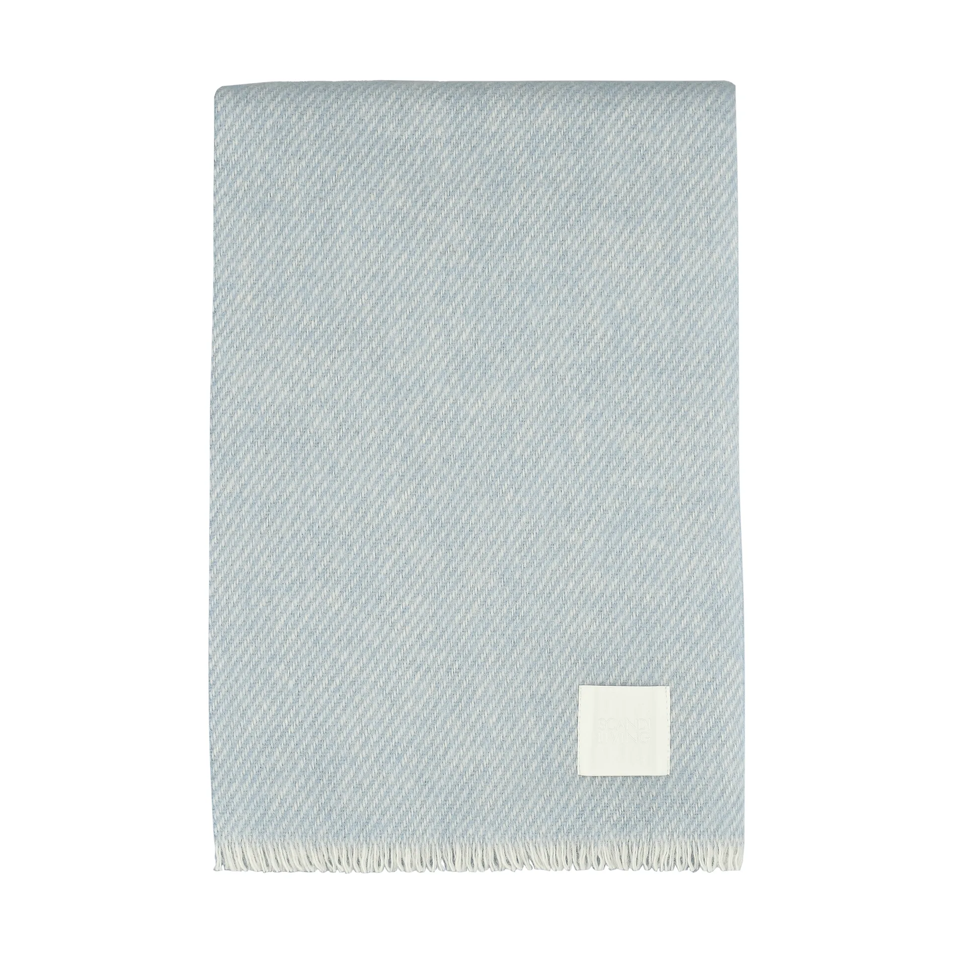 Scandi Living Row plaid en laine rayé Bleu clair, cm