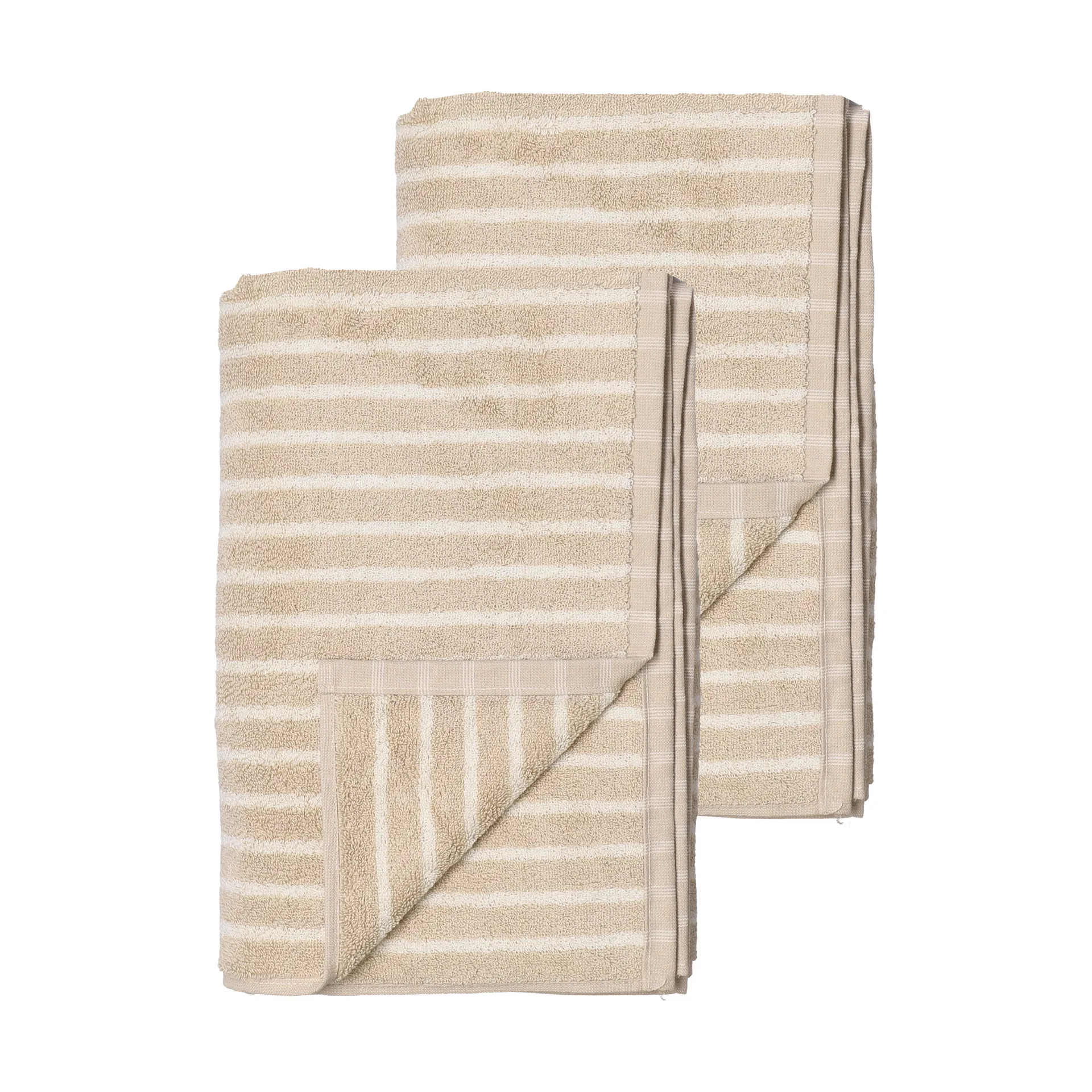 Scandi Living Serviettes de bain Drift cm lot de 2 Beige-blanc