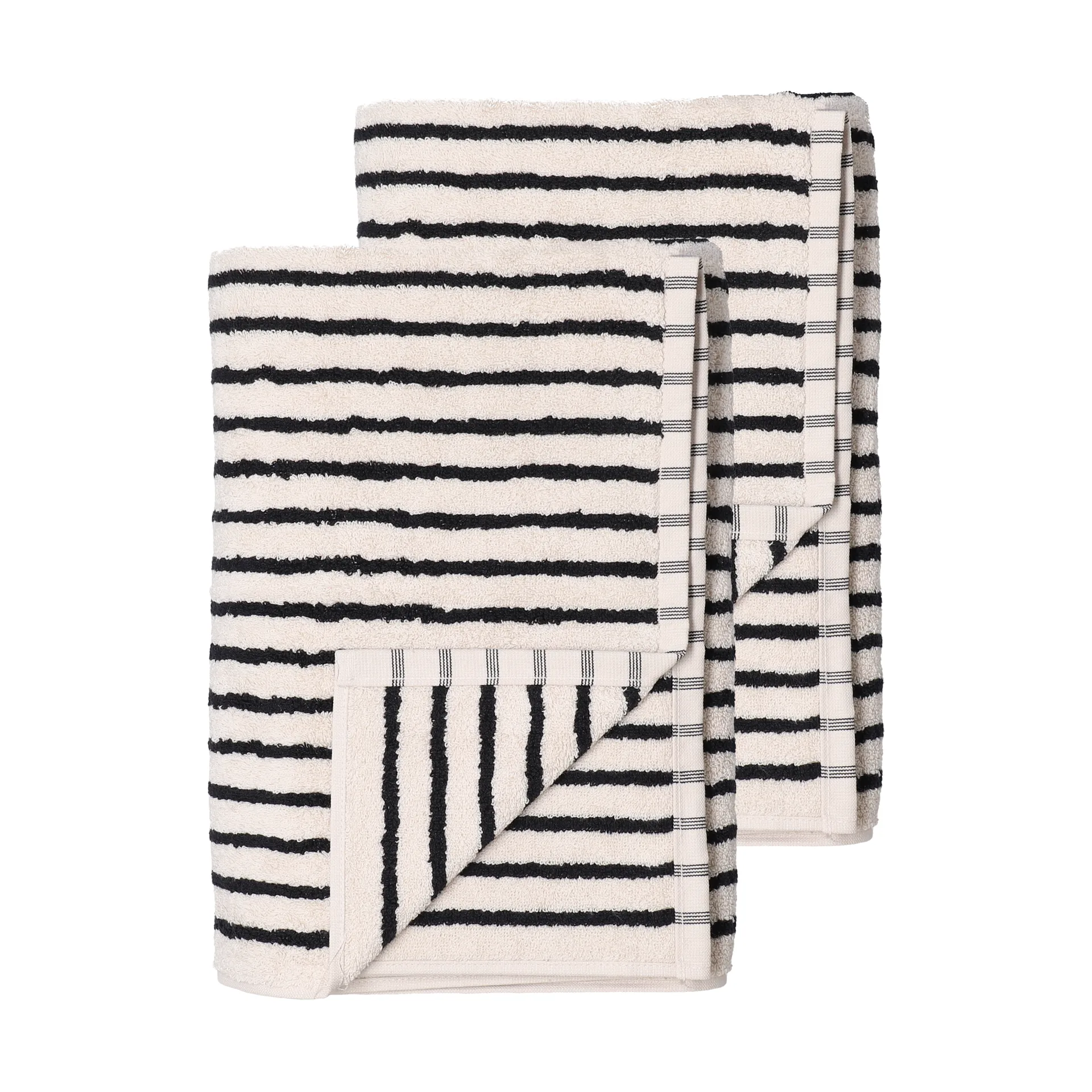 Scandi Living Serviettes de bain Drift cm lot de 2 Blanc-noir