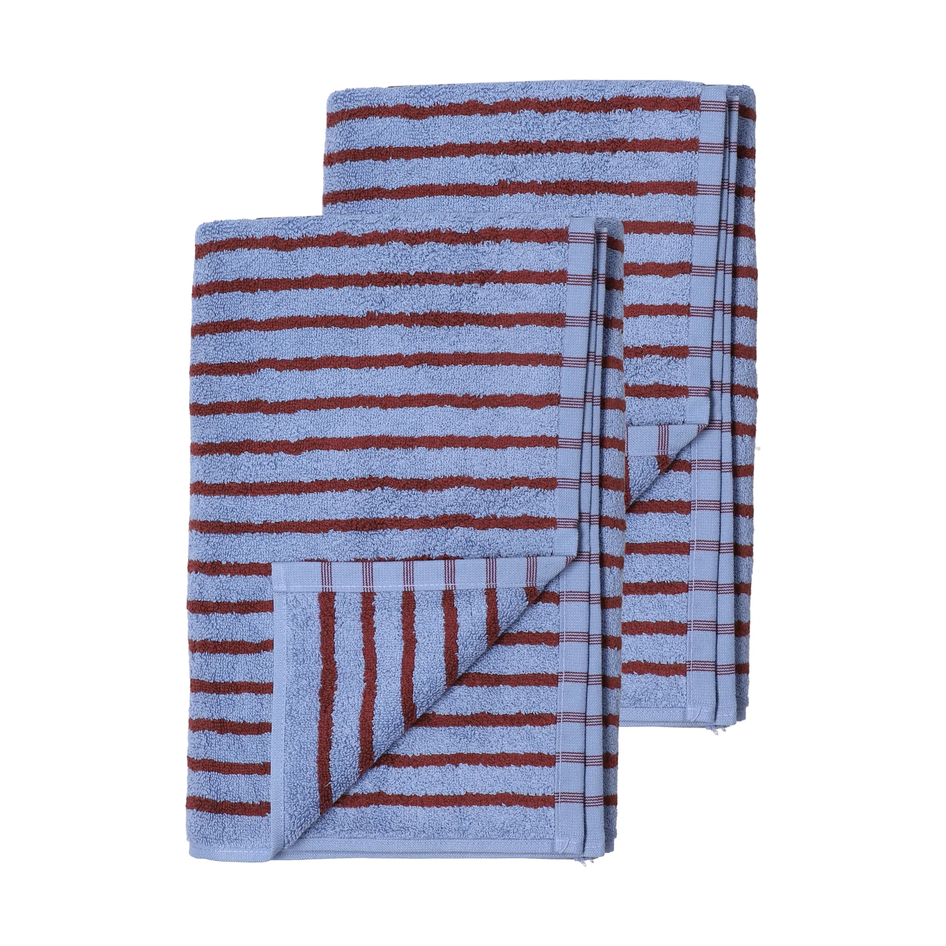 Scandi Living Serviettes de bain Drift cm lot de 2 Bleu-rouge