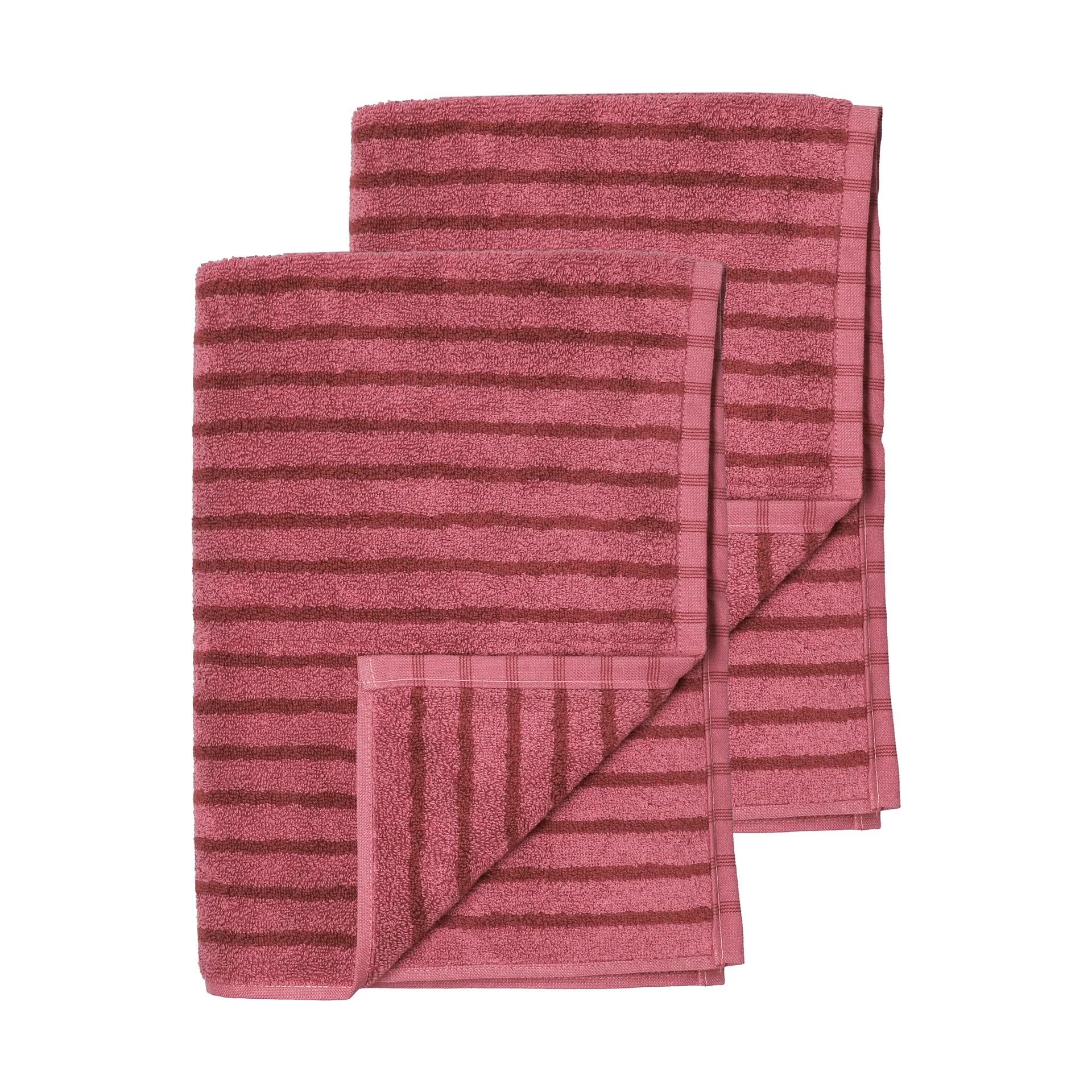 Scandi Living Serviettes de bain Drift cm lot de 2 Rose-rouge