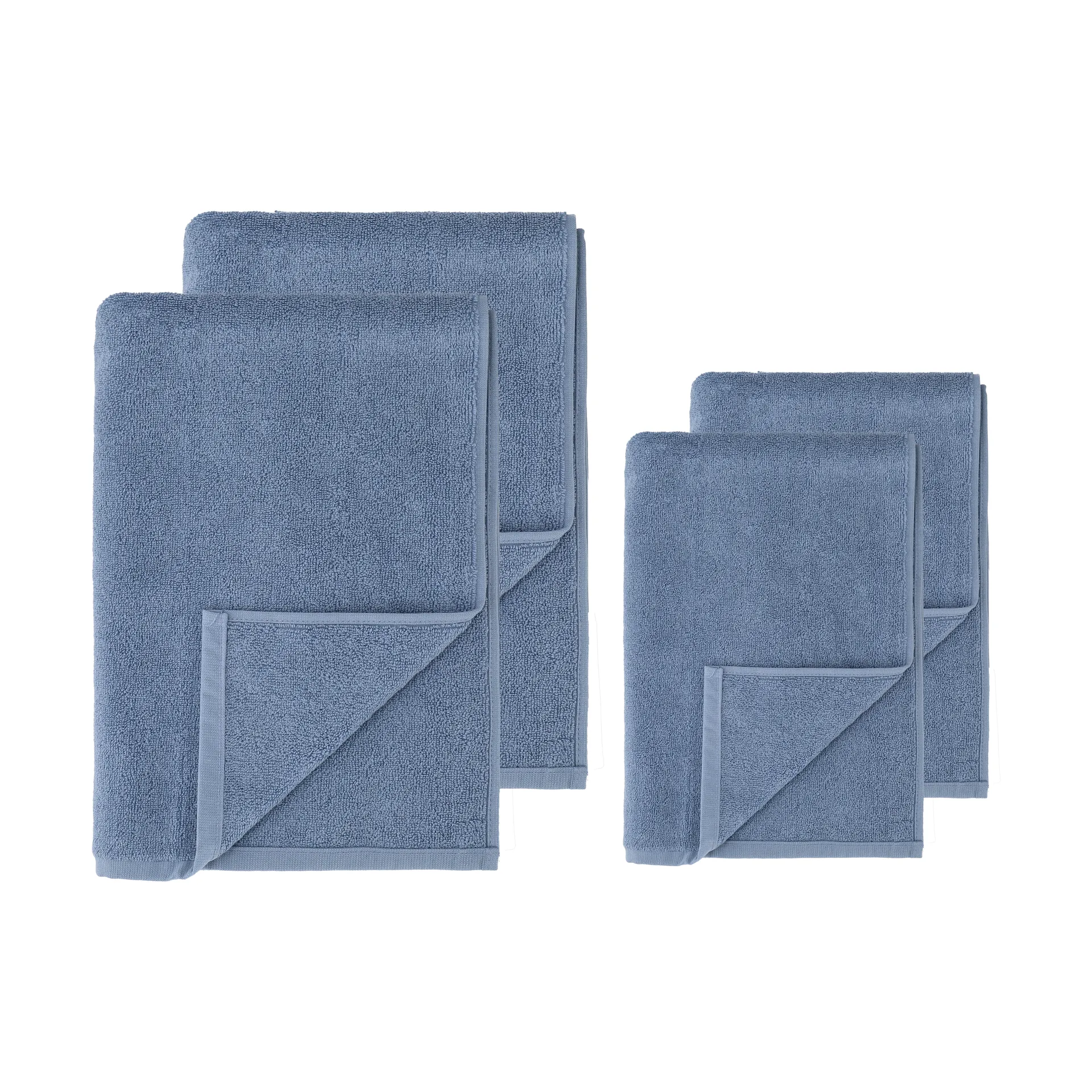 Scandi Living Set de serviettes Drift 4 pièces Bleu