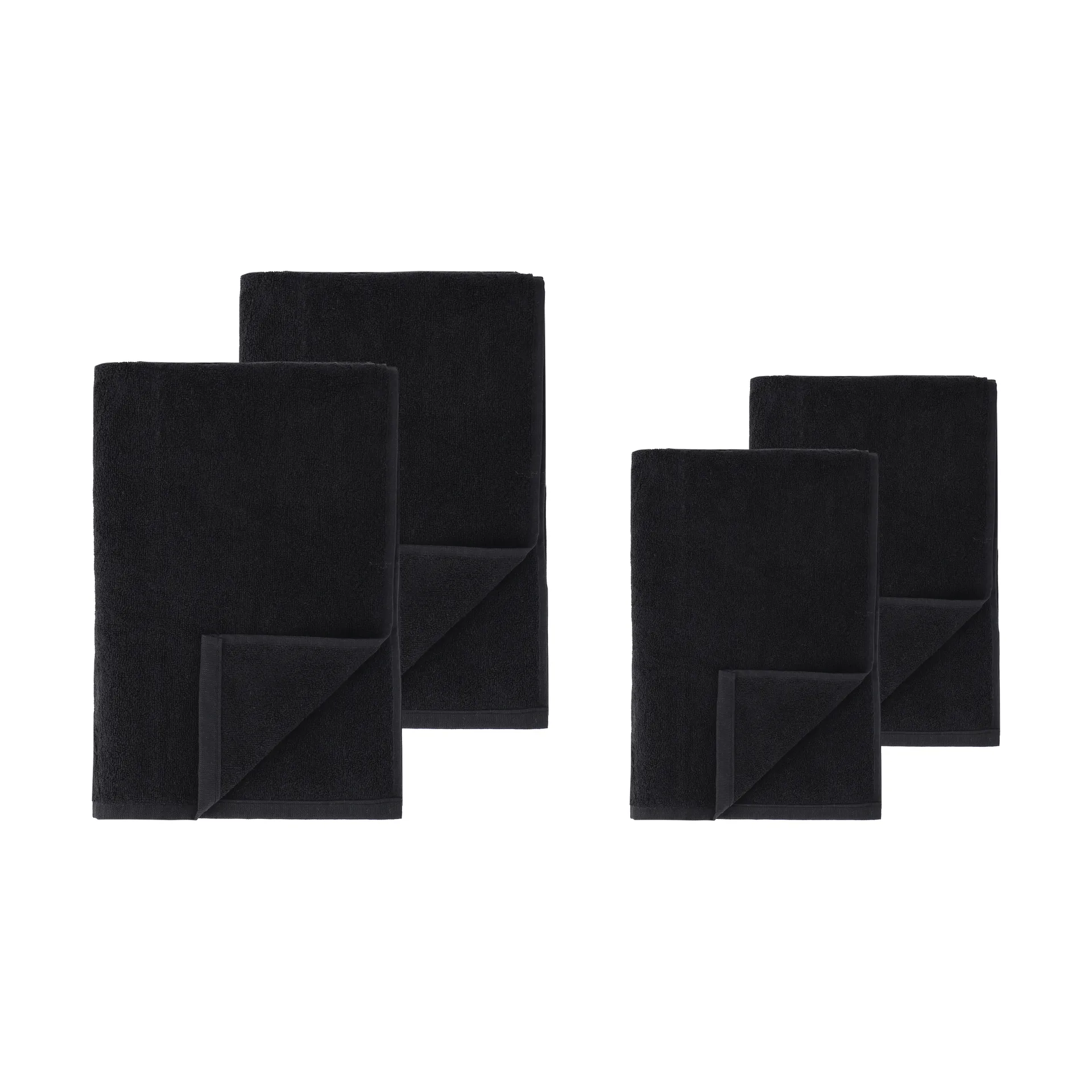Scandi Living Set de serviettes Drift 4 pièces Noir