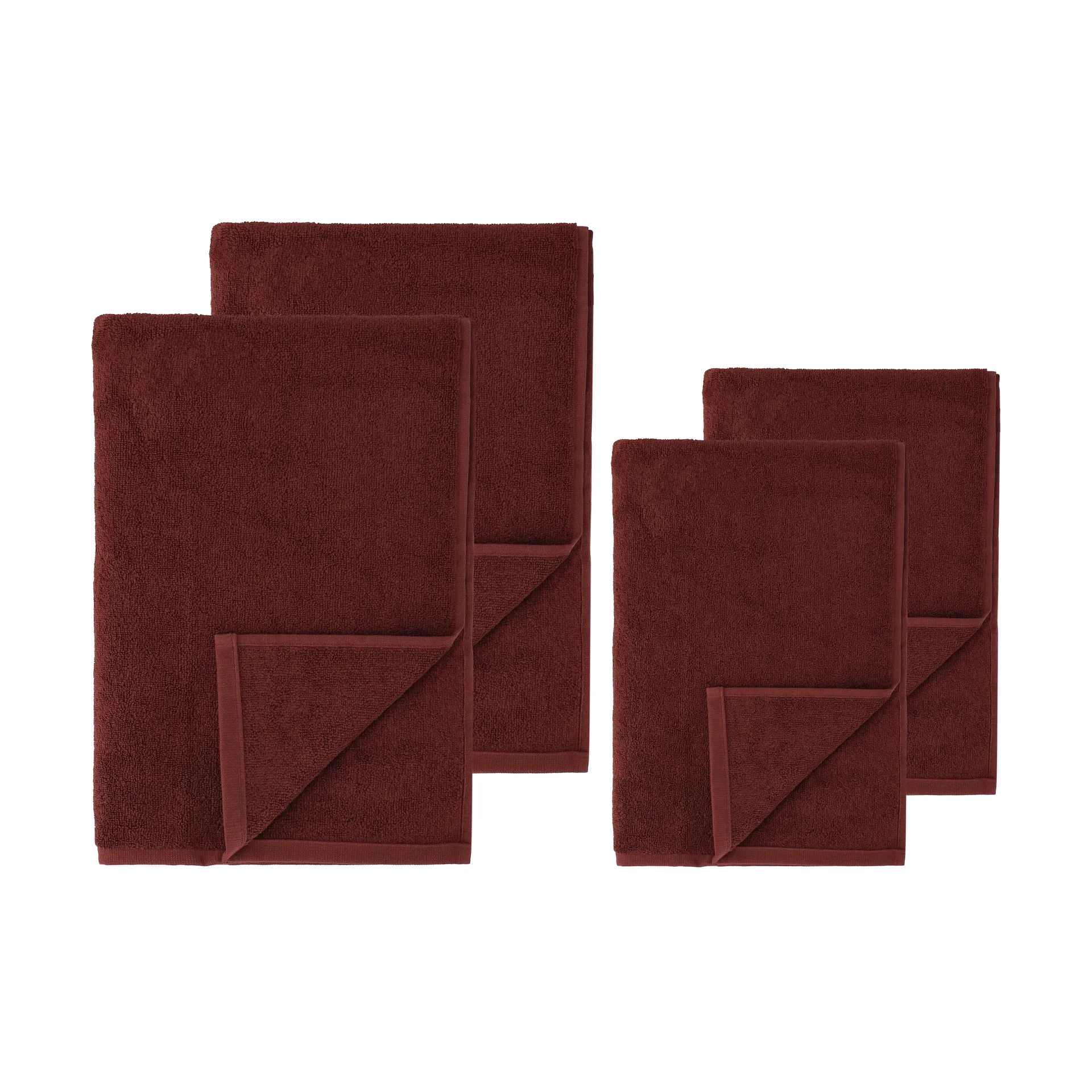 Scandi Living Set de serviettes Drift 4 pièces Rouge