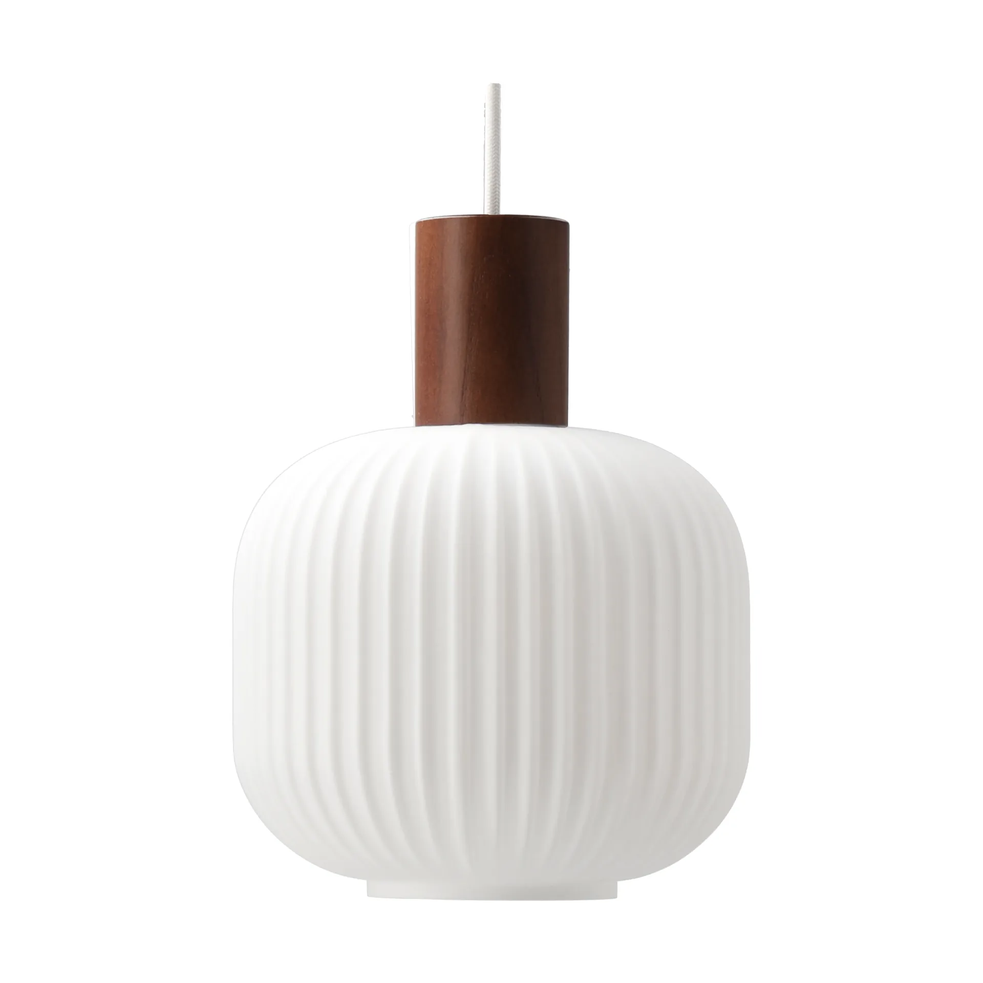 Scandi Living Suspension Fair Ø Verre dépoli – frêne teinté foncé