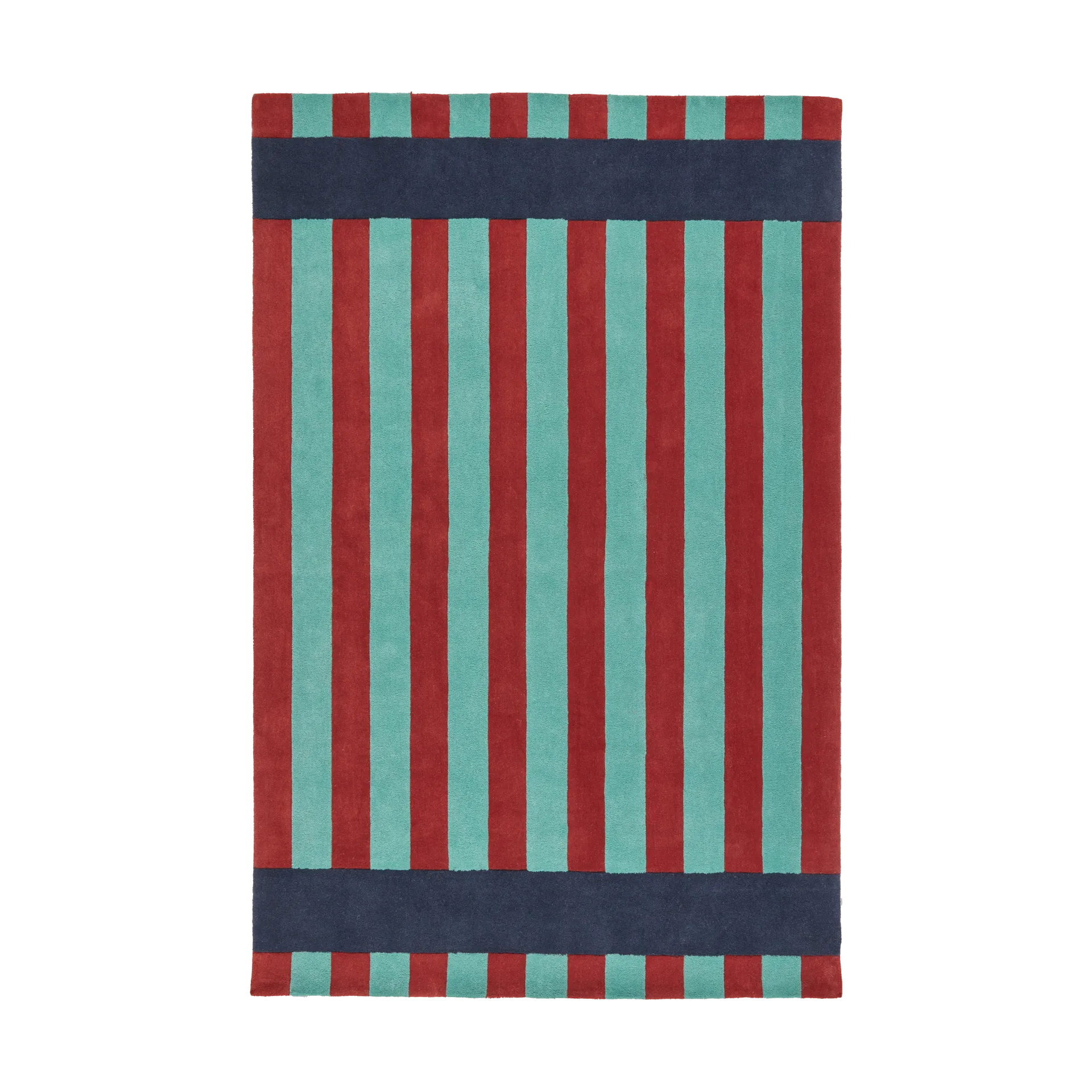 Scandi Living Tapis en laine Aisles Vert, cm