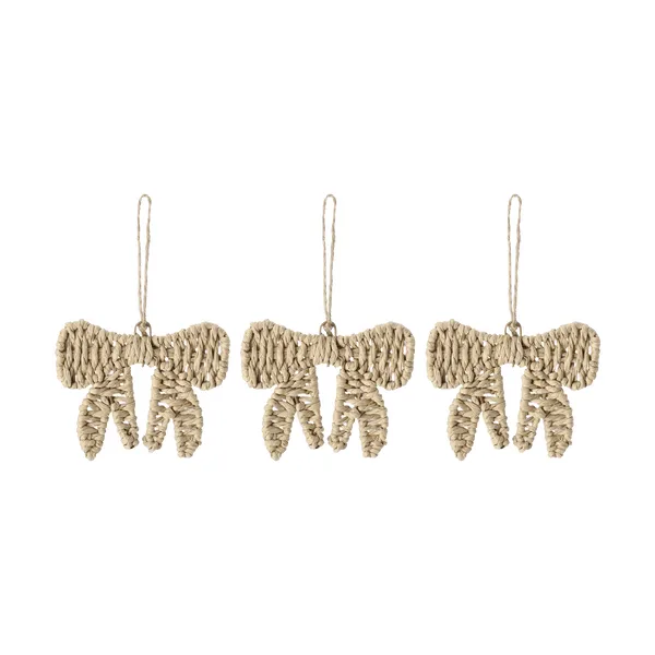 Twine julgranshänge rosett 3-pack, Natur