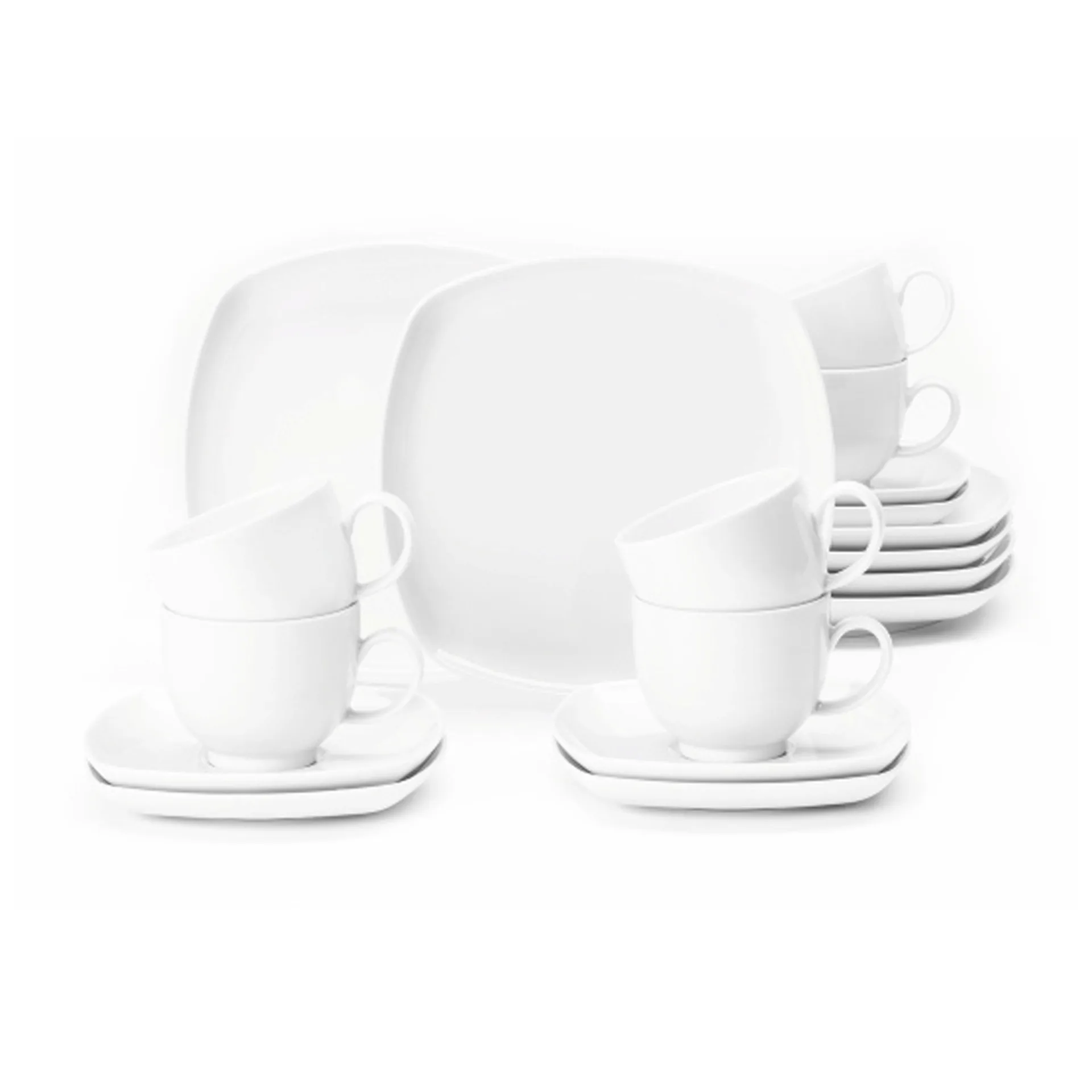 Seltmann Weiden Lido kaffeservice kvadratisk 18 dele Hvid