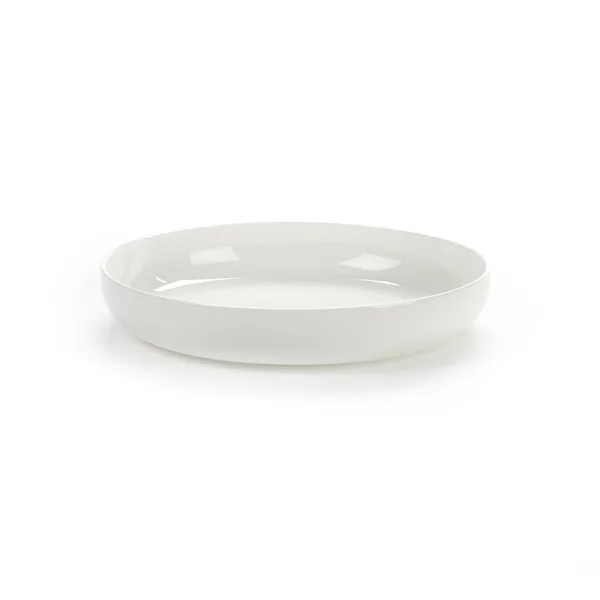 Base assiett med hög kant vit, 16 cm